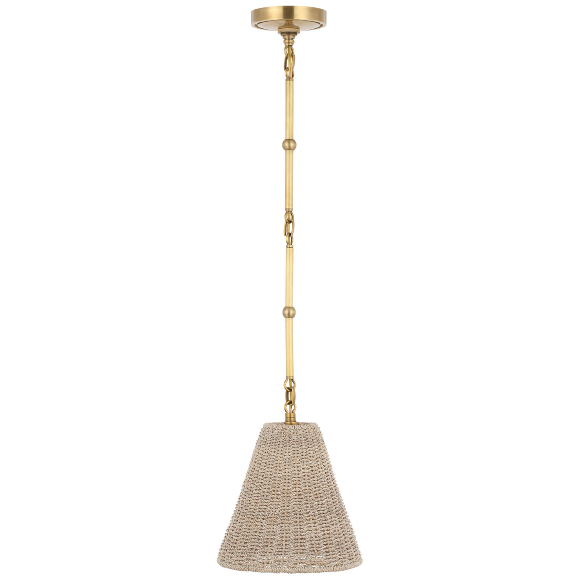 Shown in Hand-Rubbed Antique Brass finish and Ash shade