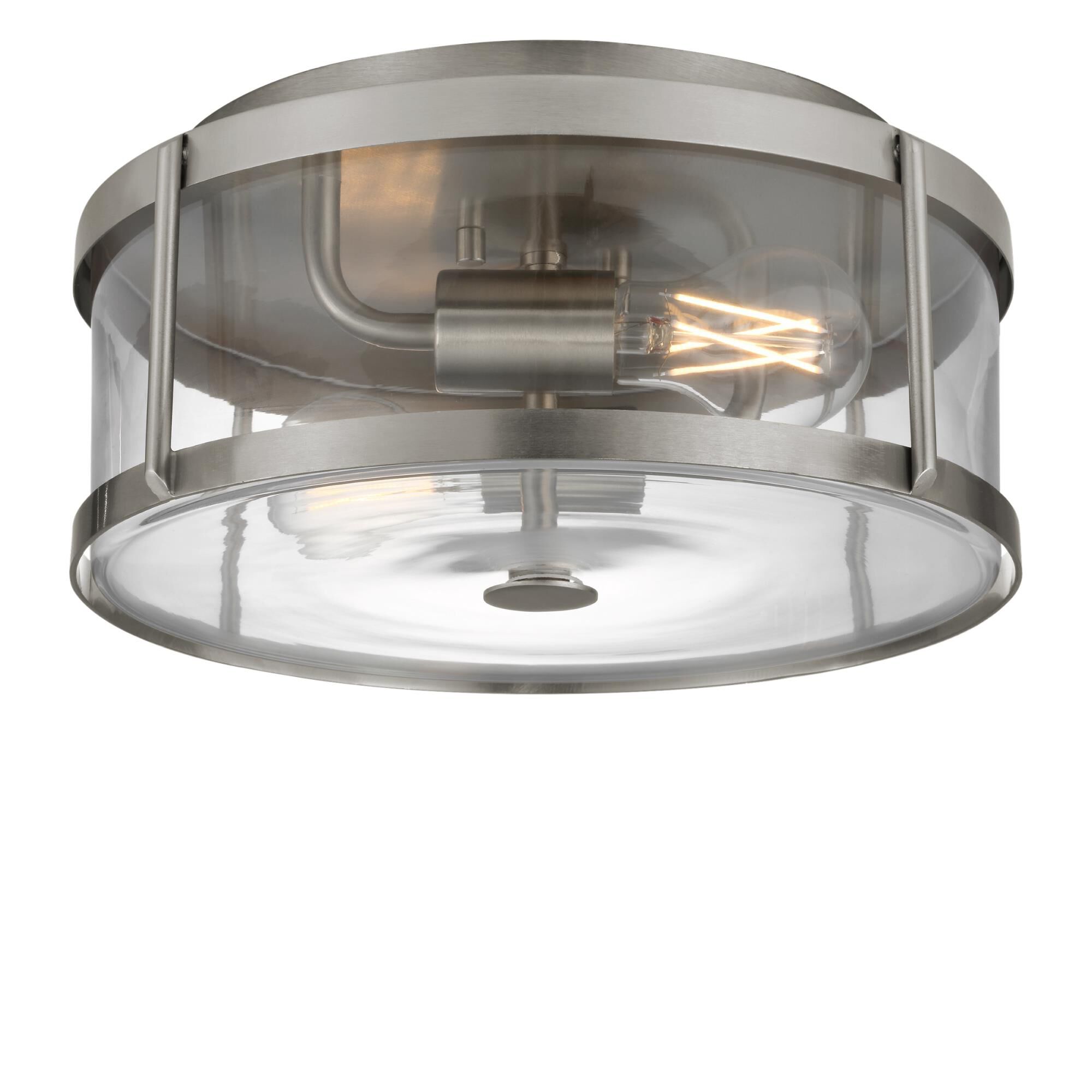 Shown in Brushed Nickel finish and Clear glass