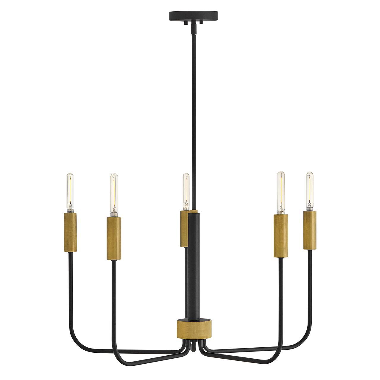 Shown in Black finish and Lacquered Brass accent