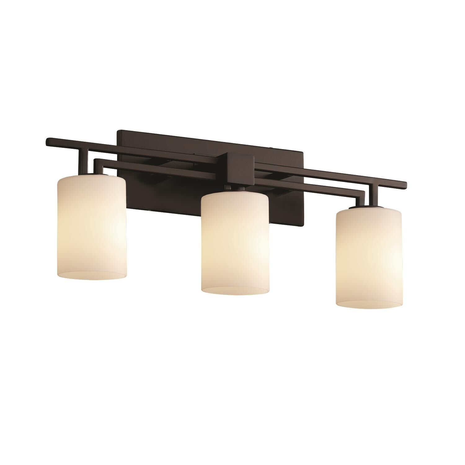 Shown in Matte Black finish and Artisan glass and Opal shade and Cylinder with Flat Rim accent