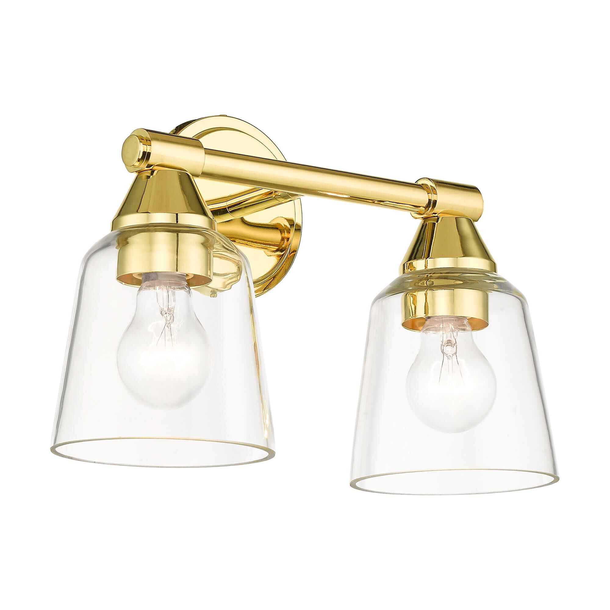 Shown in Polished Brass finish and Hand Blown Clear  glass
