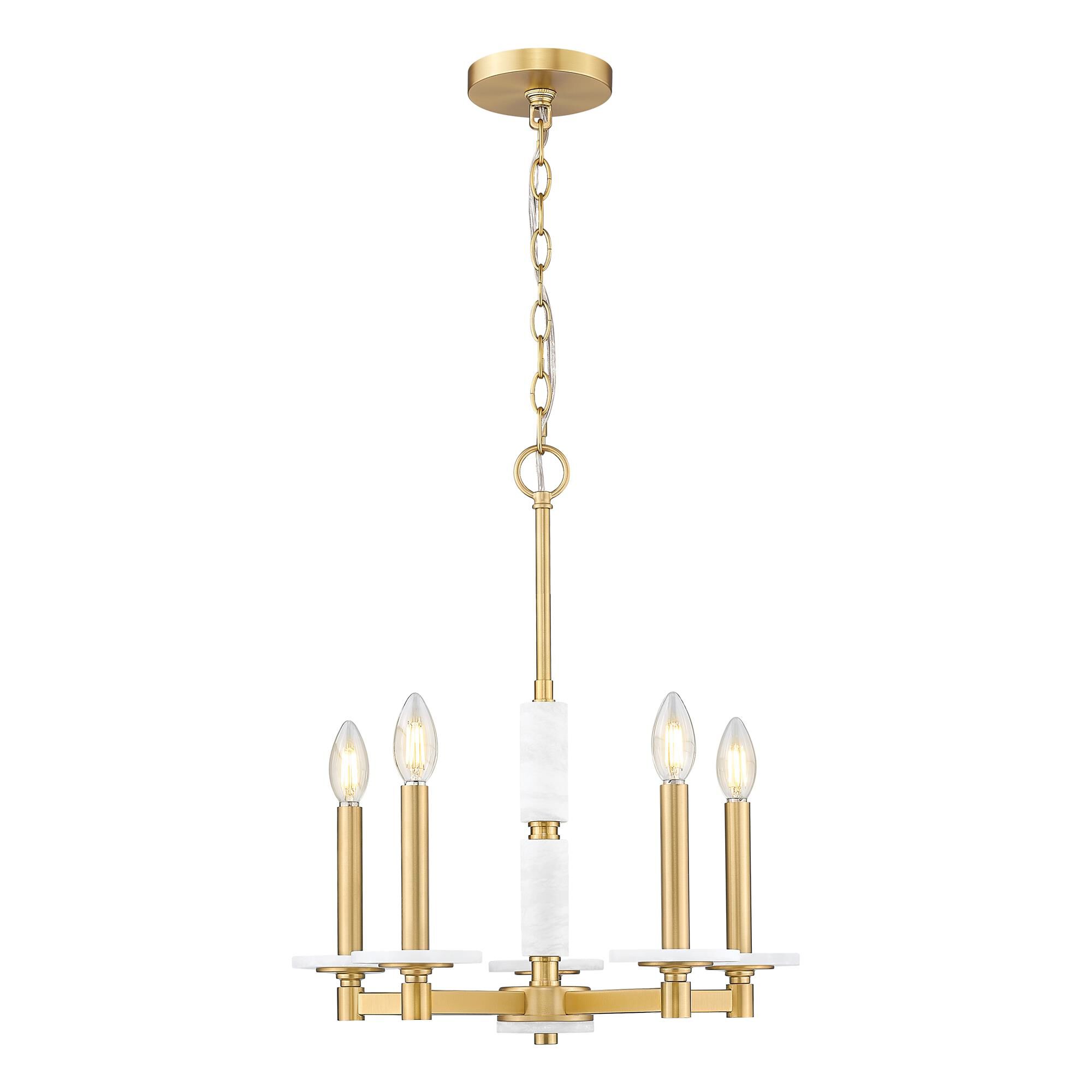 Shown in Modern Gold finish and Alabaster glass and Alabaster shade
