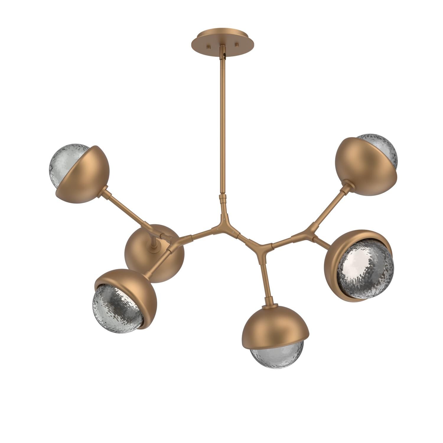 Shown in Novel Brass finish and Smoke glass and Metal Shade Matching Finish accent