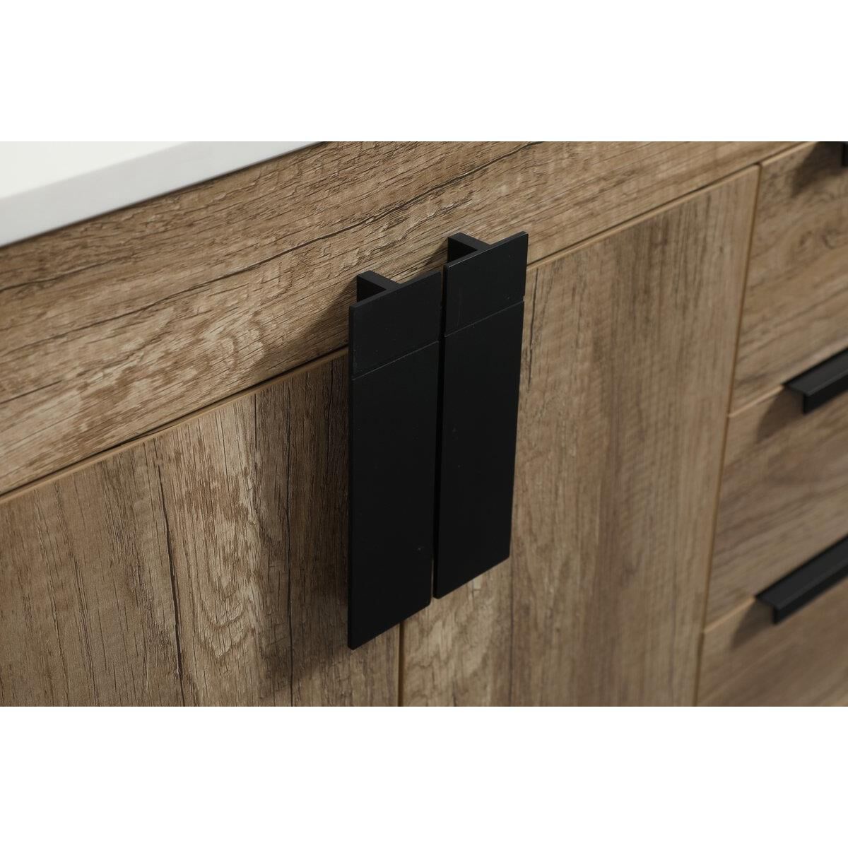 Shown in Natural Oak finish and With Backsplash accent