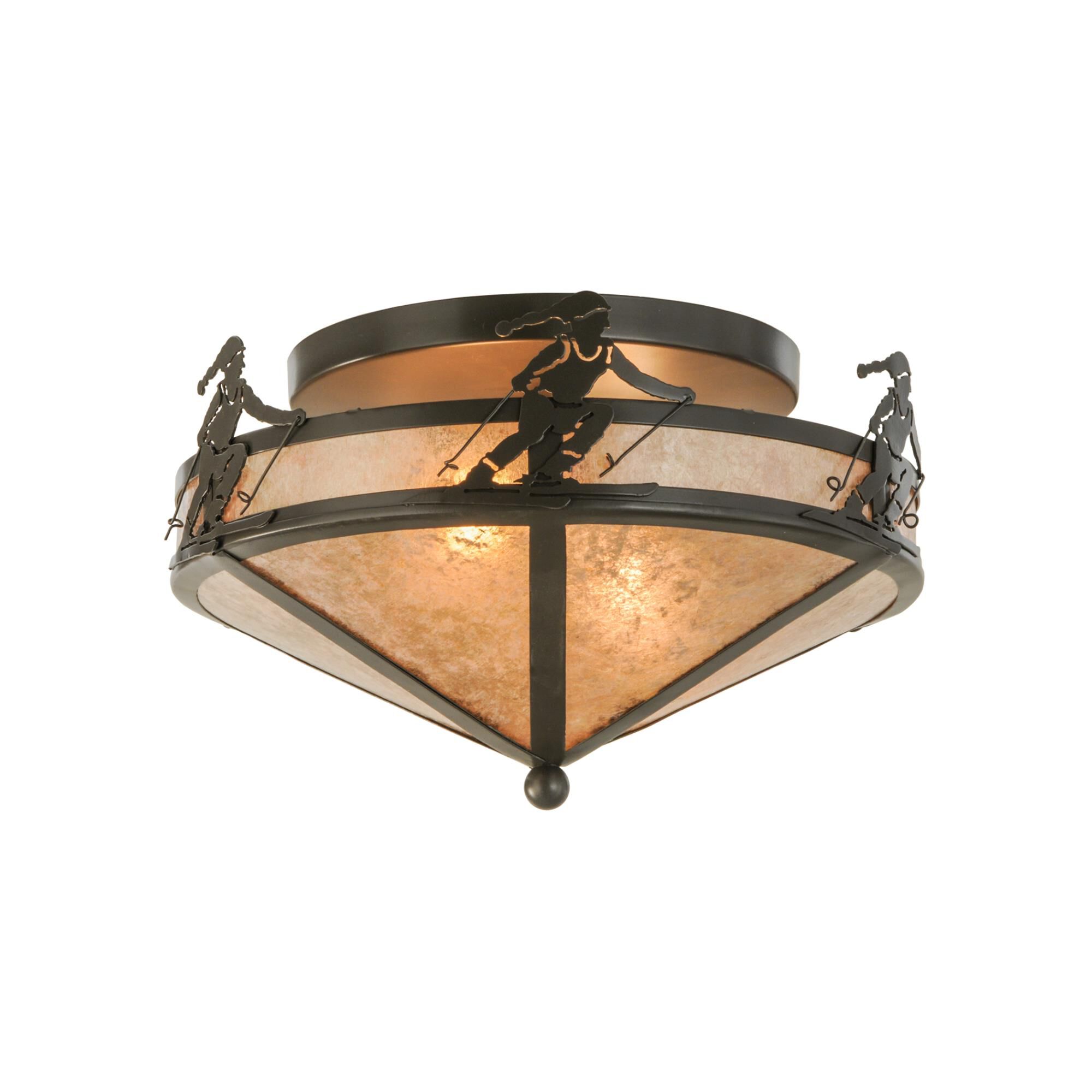 Shown in Timeless Bronze finish and Silver Mica glass