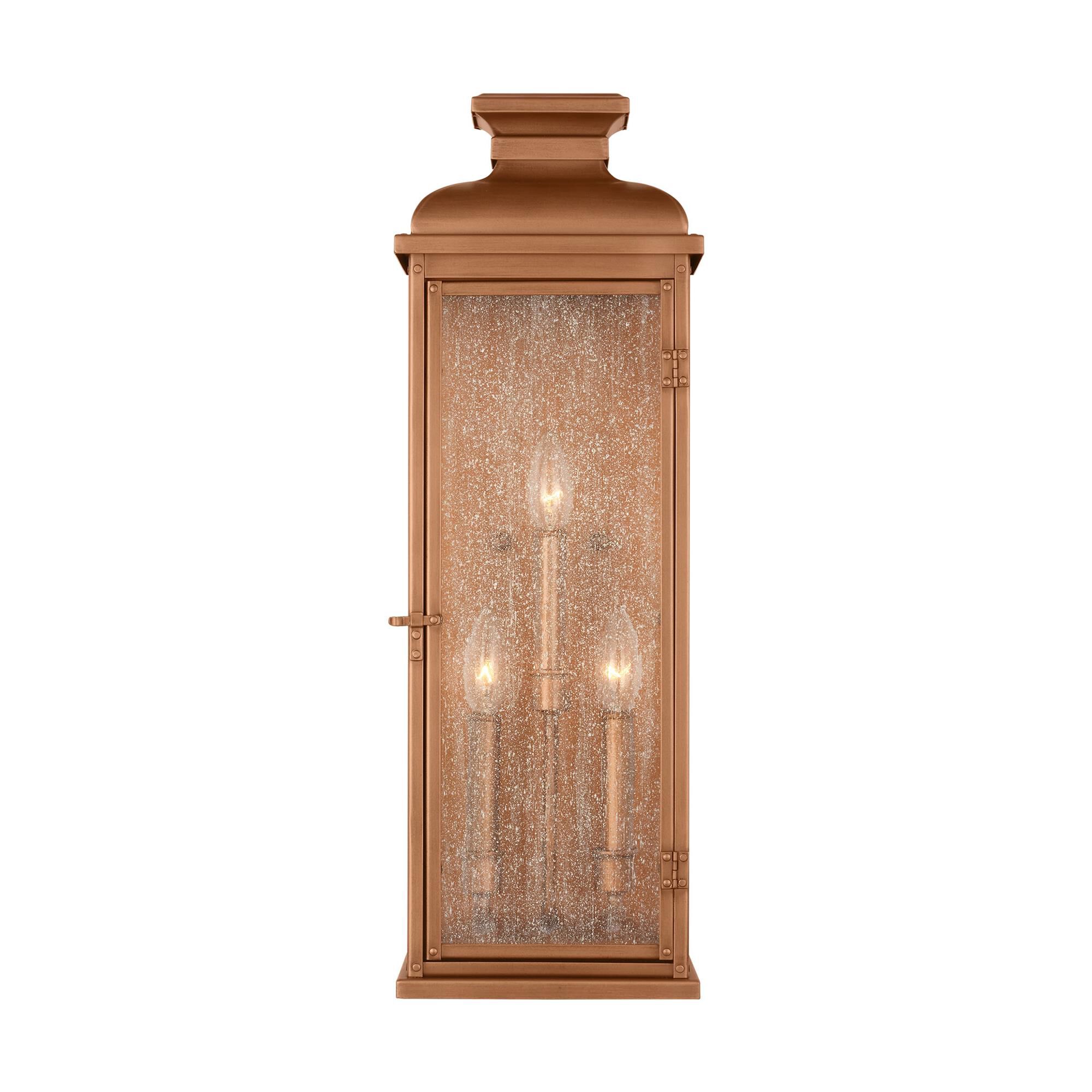 Shown in Natural Copper finish and Clear Seeded glass