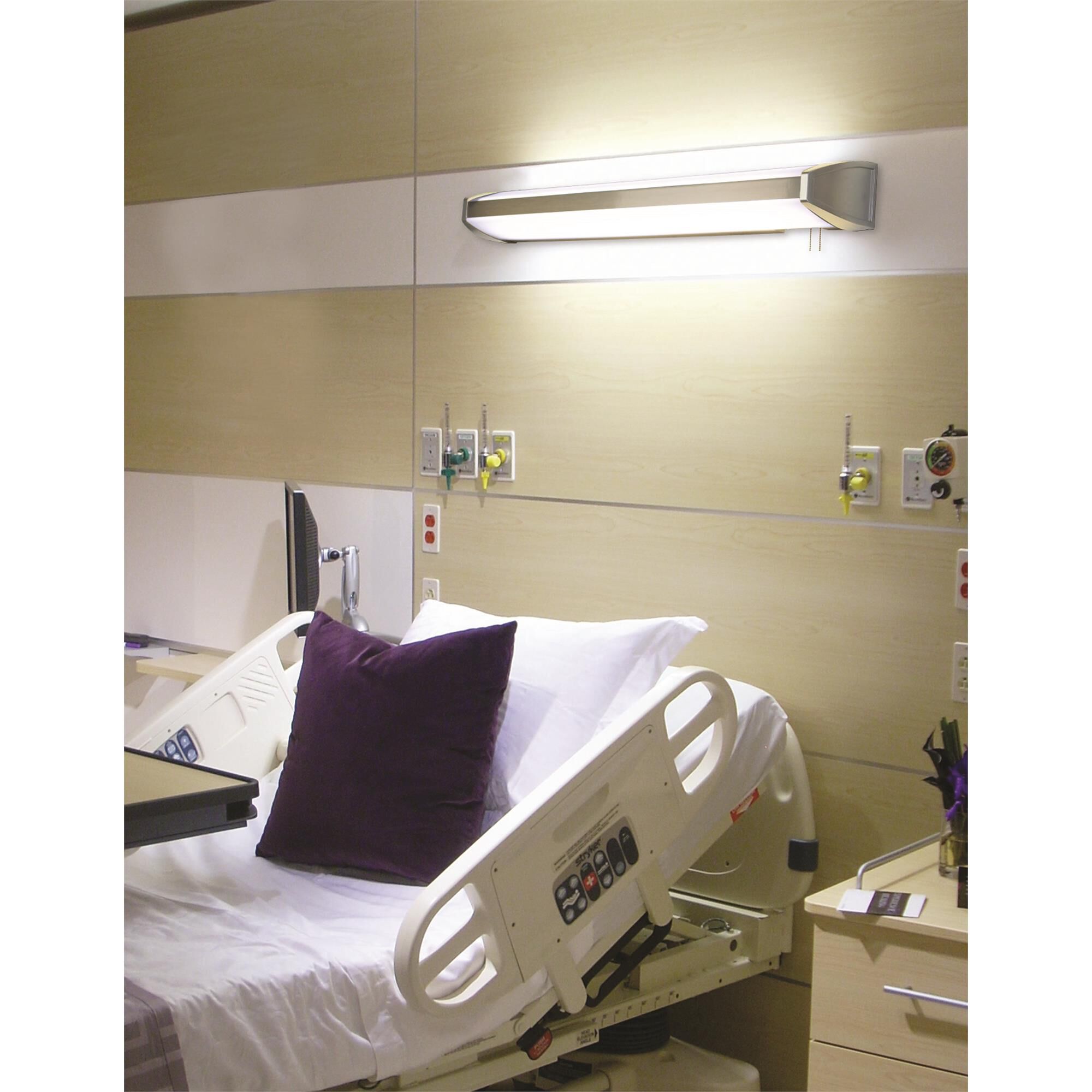Shown in Brushed Nickel finish and White Steel/Acrylic shade