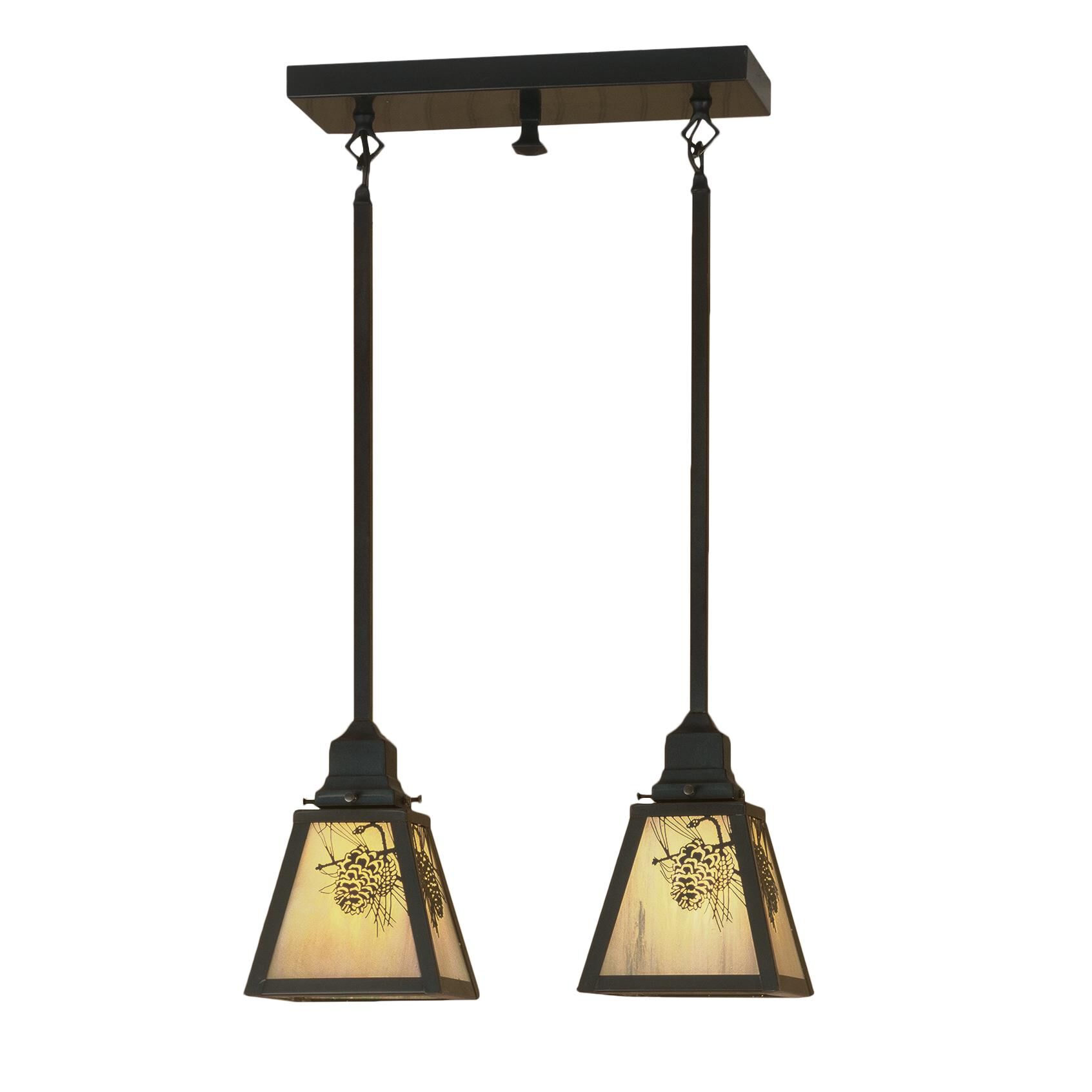 Winter Pine 17 Inch 2 Light Linear Suspension Light by Meyda Lighting