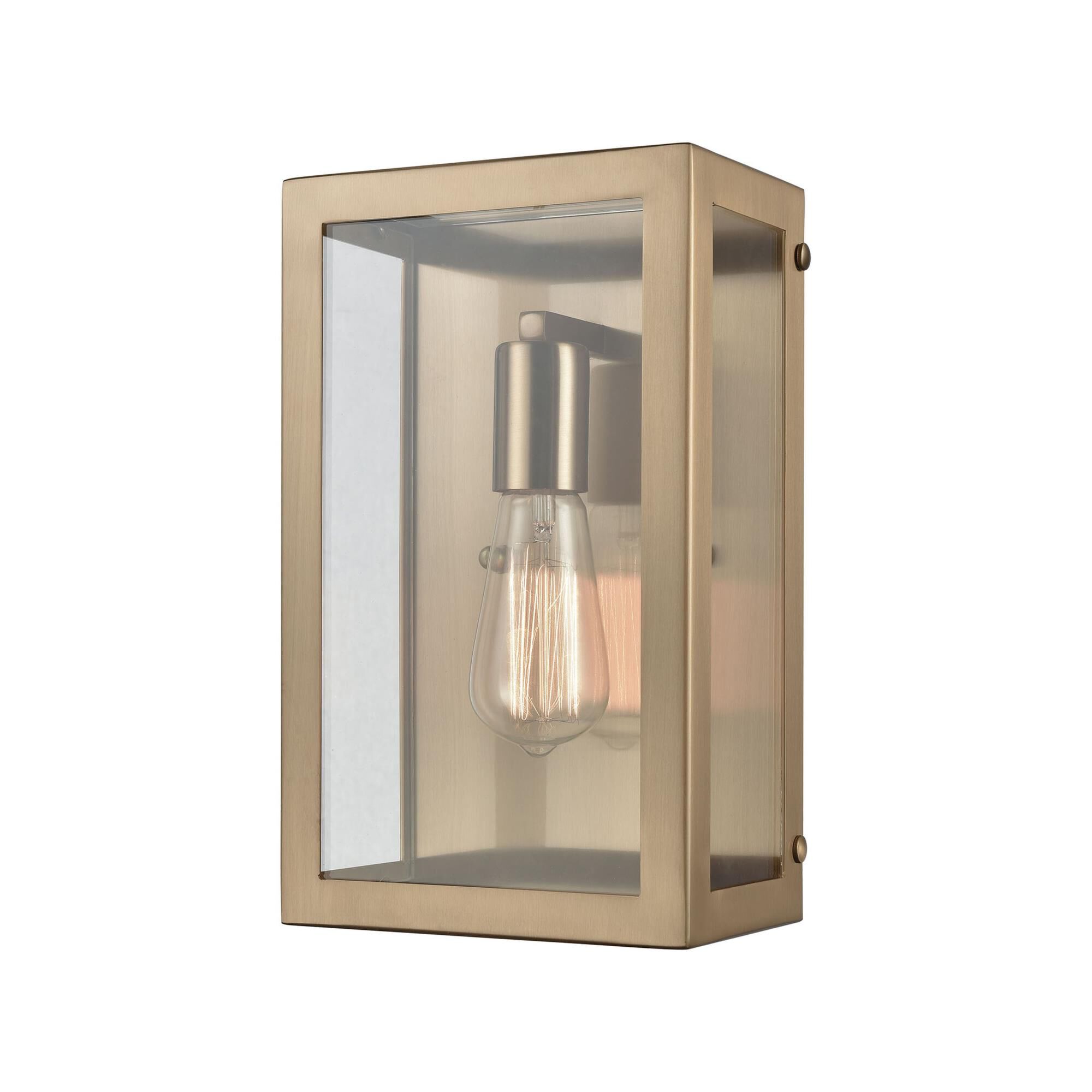 Shown in Satin Brass finish and Clear glass