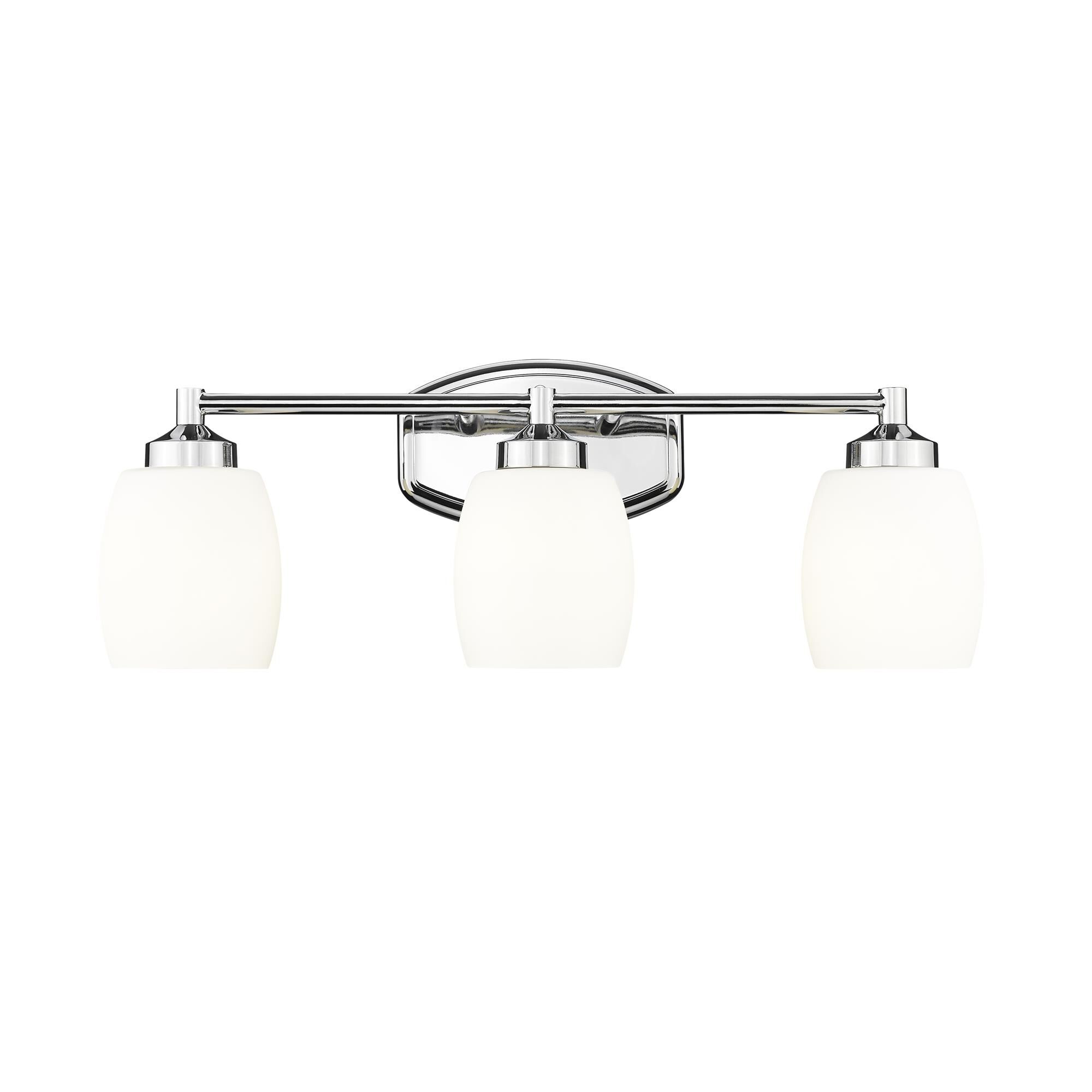 Shown in Chrome finish and Matte Opal glass and Matte Opal shade