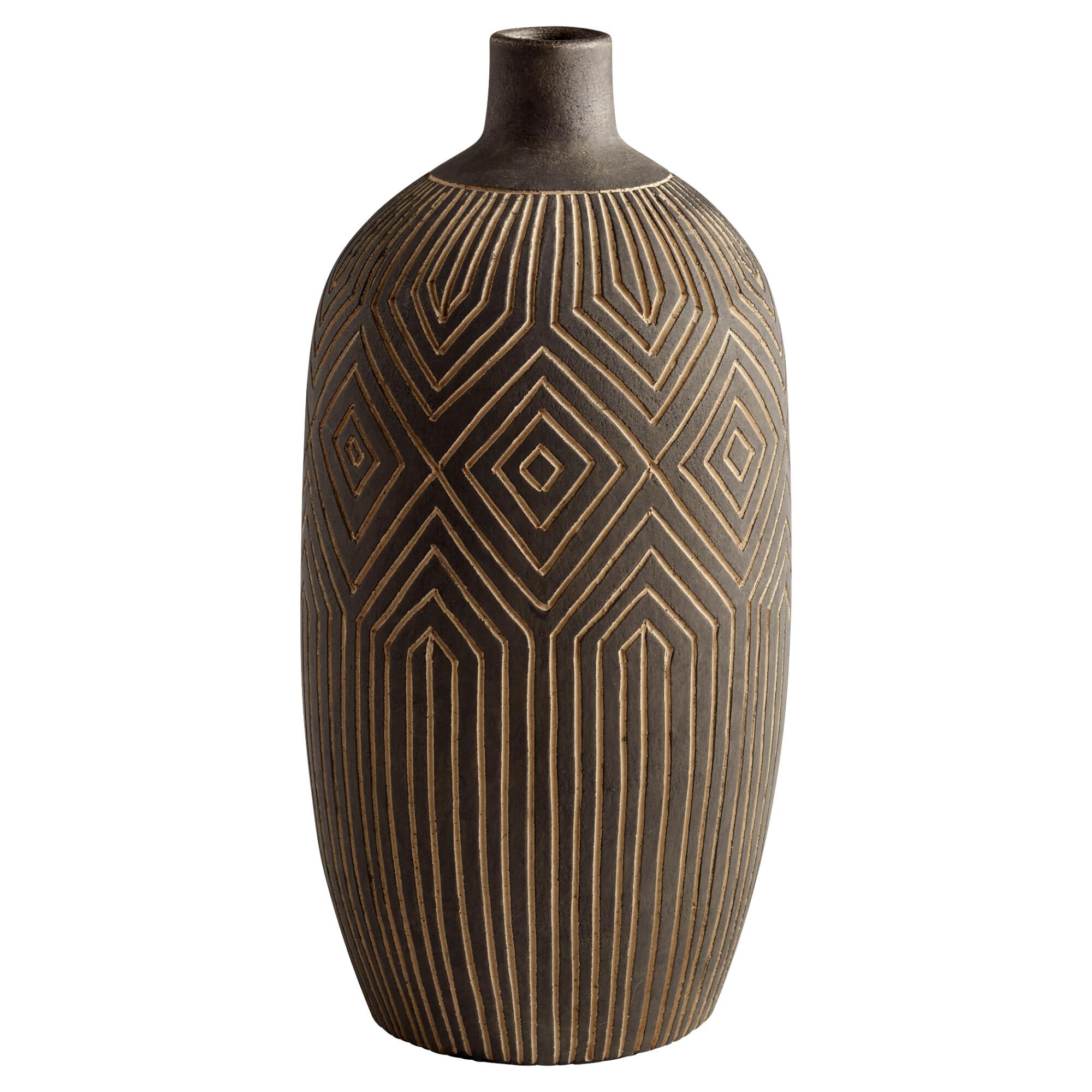 Dark Labyrinth Vase -LG Vase-Urn by Cyan Designs