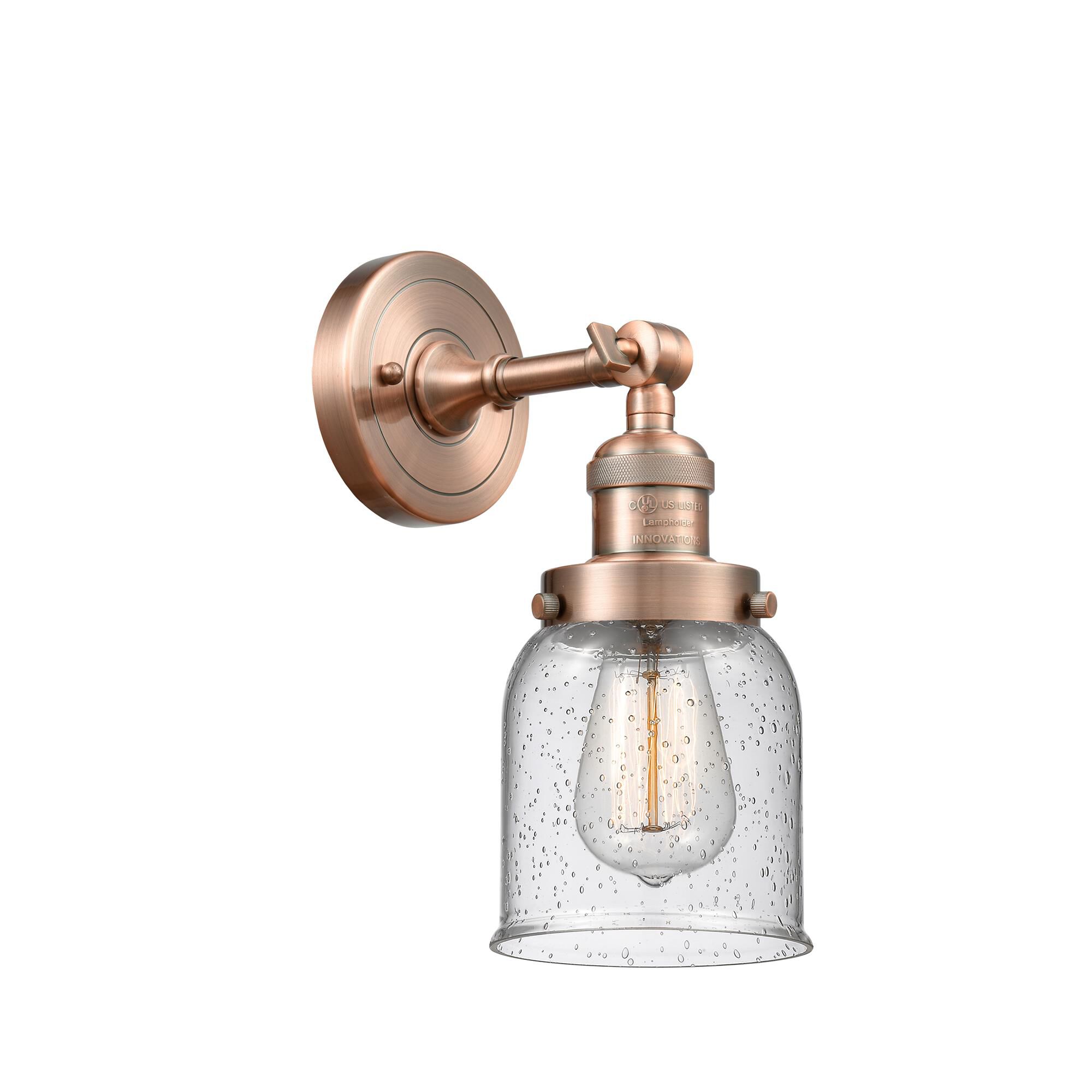 Shown in Antique Copper finish and Seedy glass