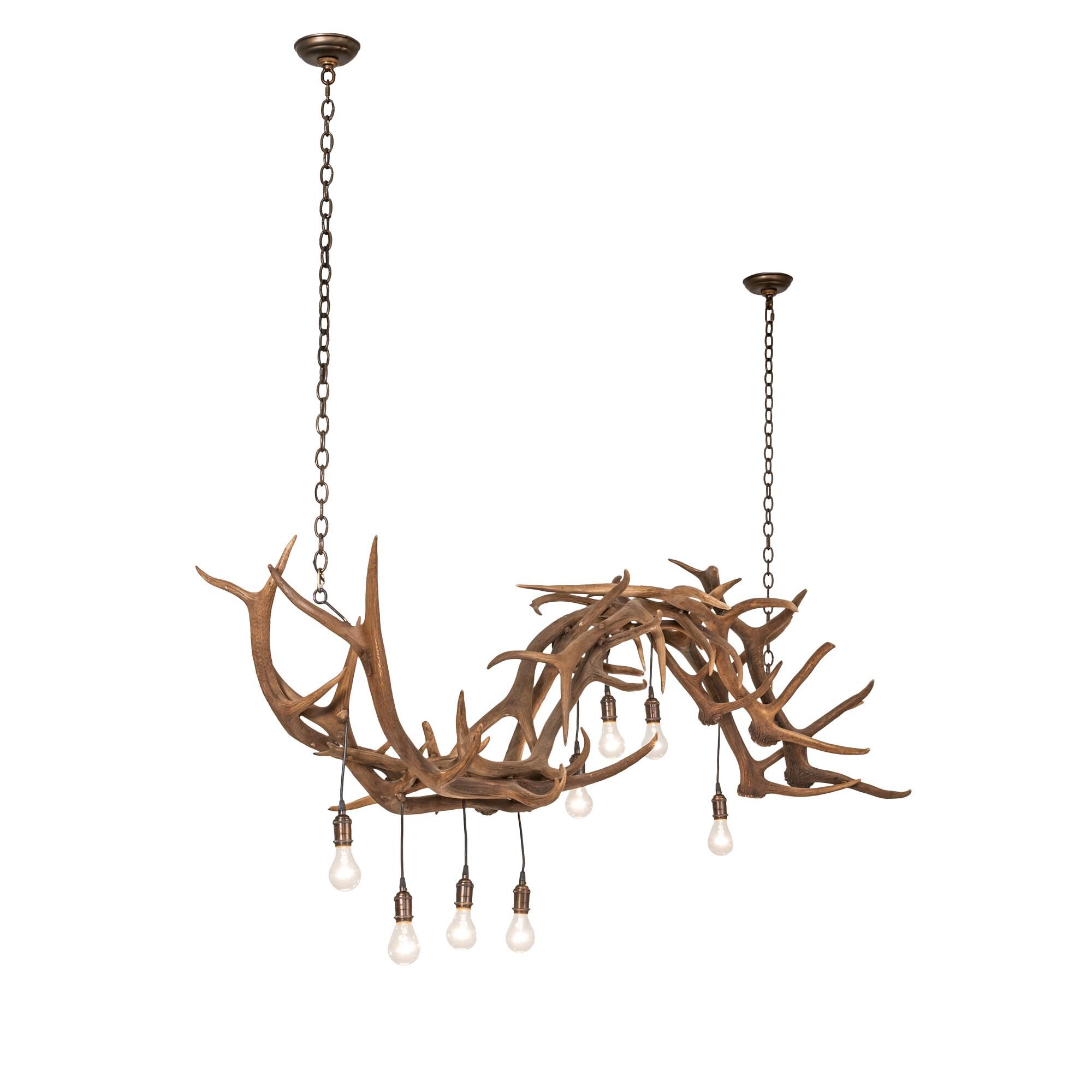Antlers 74 Inch 8 Light Linear Suspension Light by Meyda Lighting