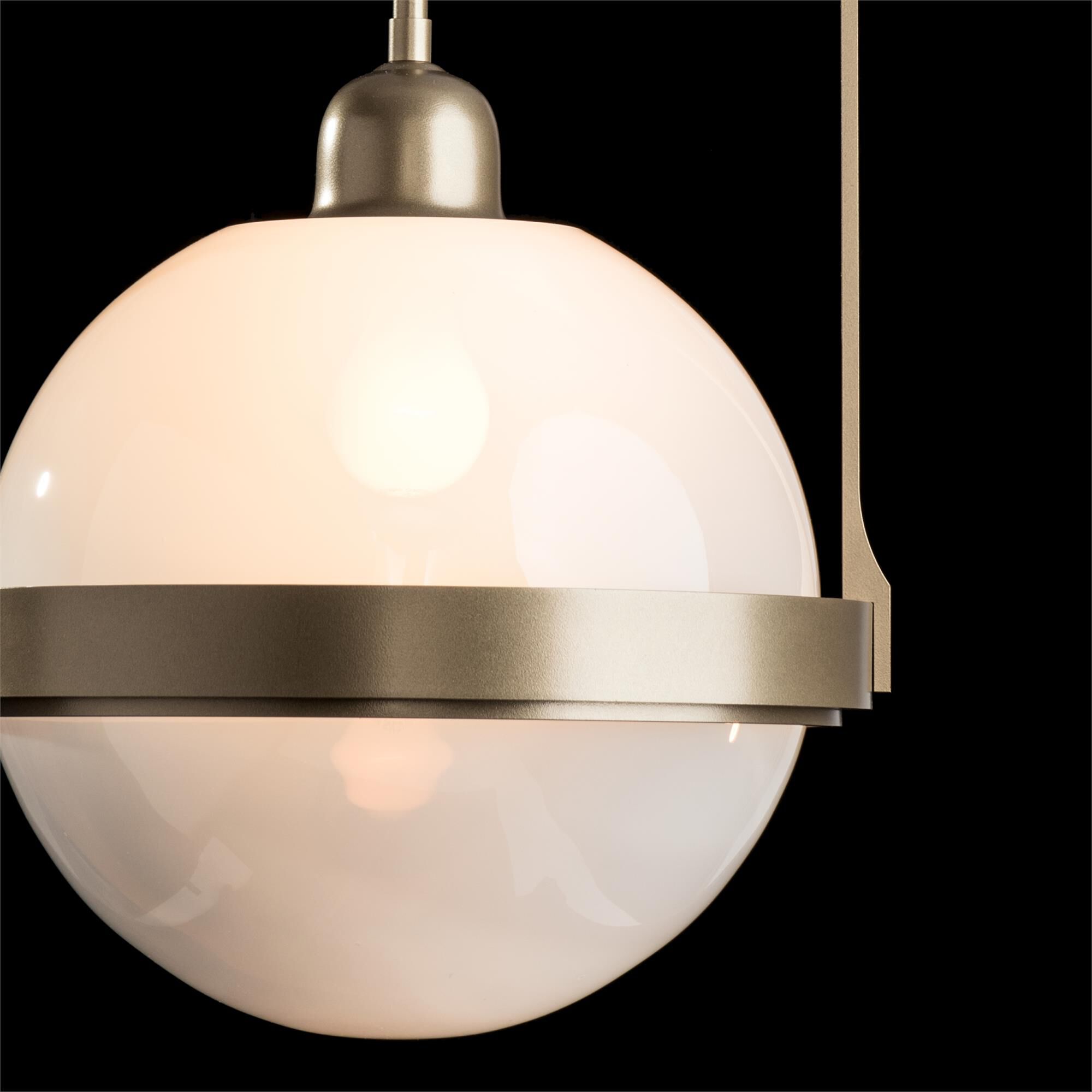 Shown in Soft Gold finish and Opaline glass