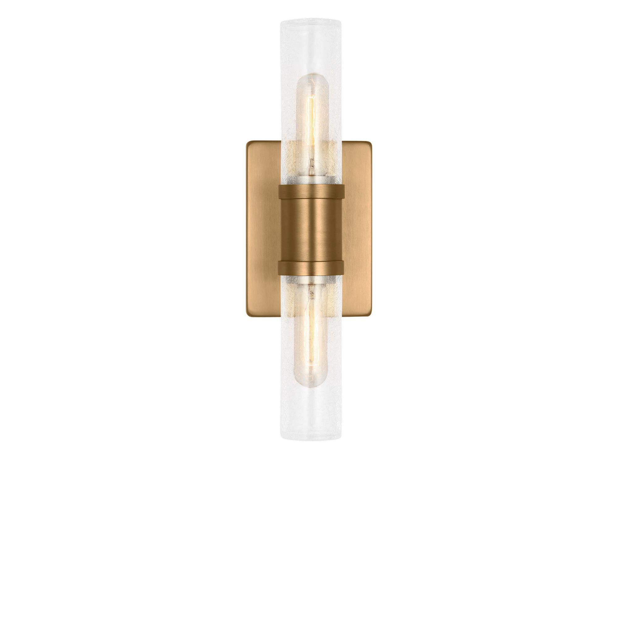 Shown in Satin Brass finish and Crackle  glass