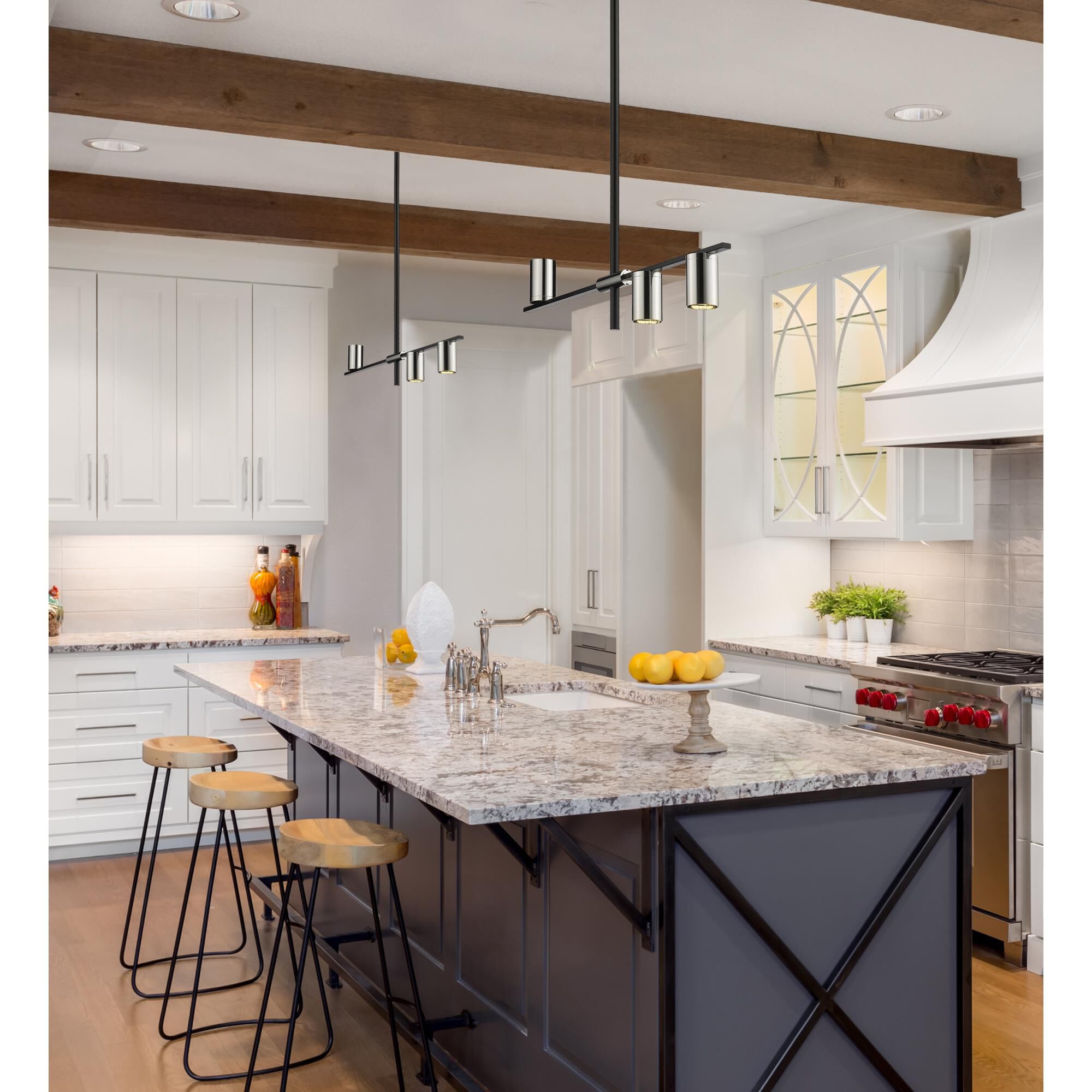 Shown in Mate Black and Polished Nickel finish