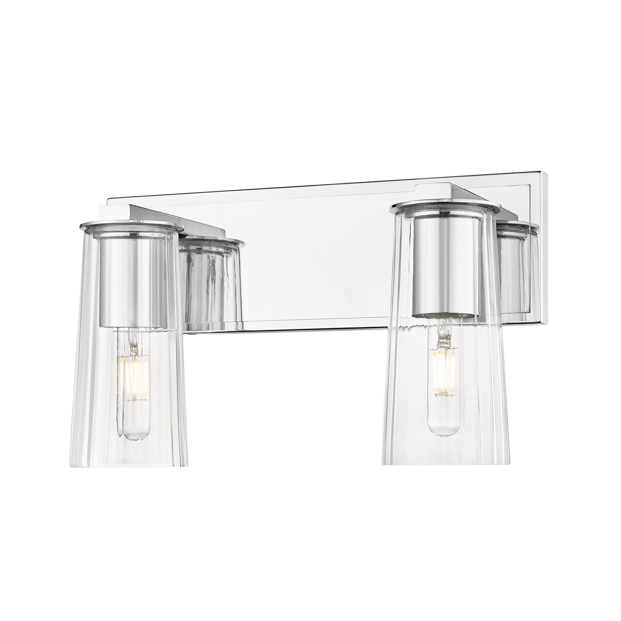 Shown in Chrome finish and Clear glass and Clear shade