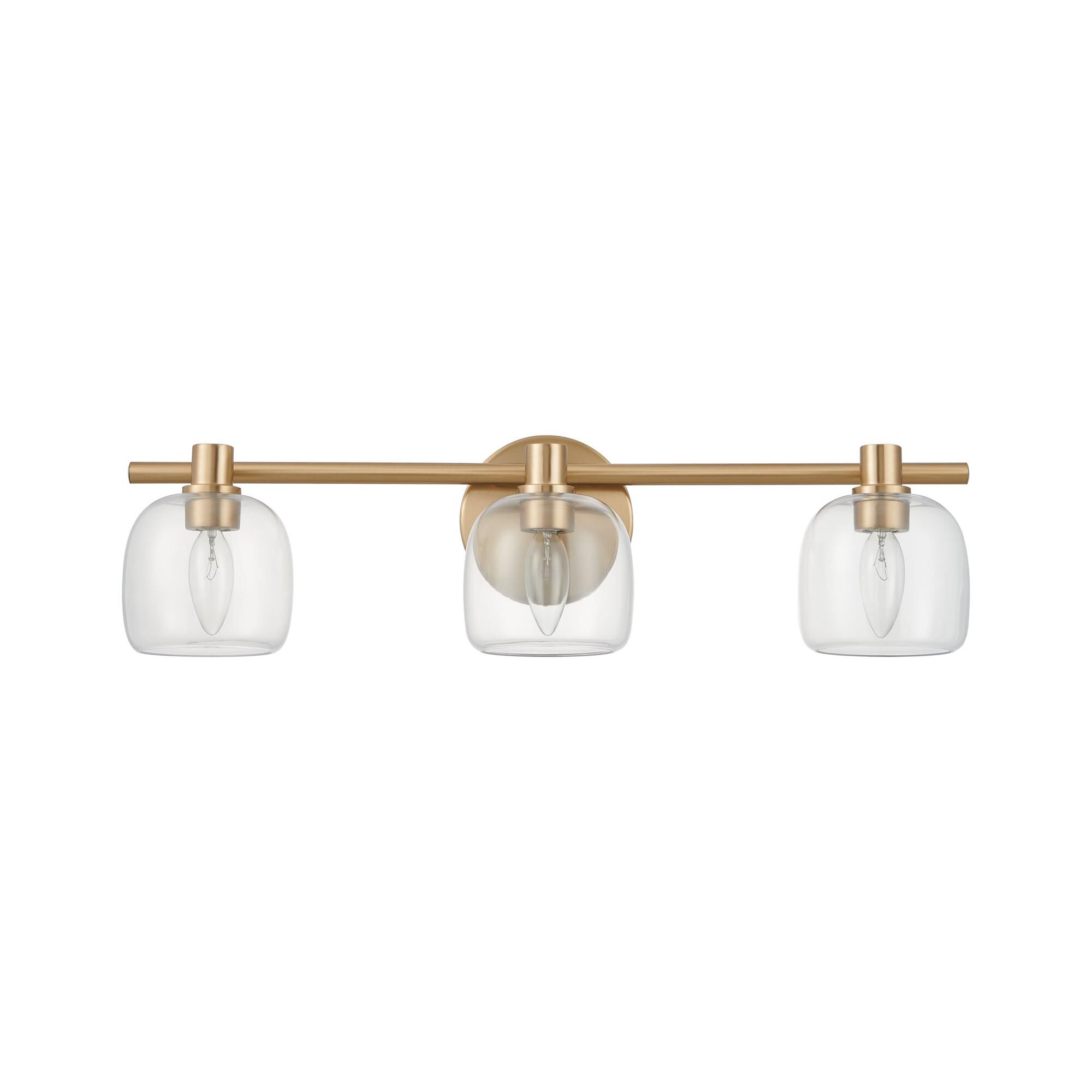 Shown in Champagne Gold finish and Clear glass