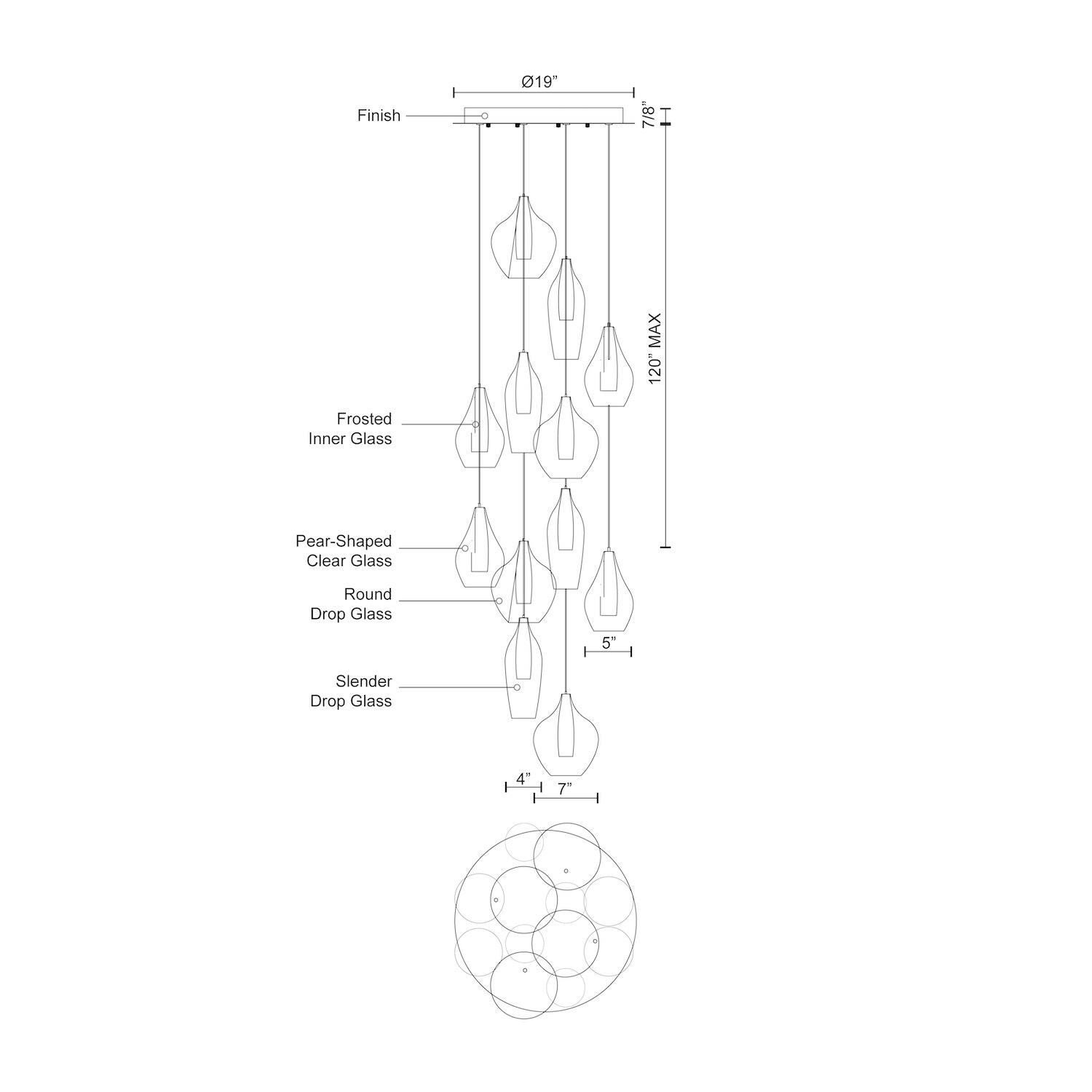 Round LED Multi Light Pendant by Kuzco Lighting