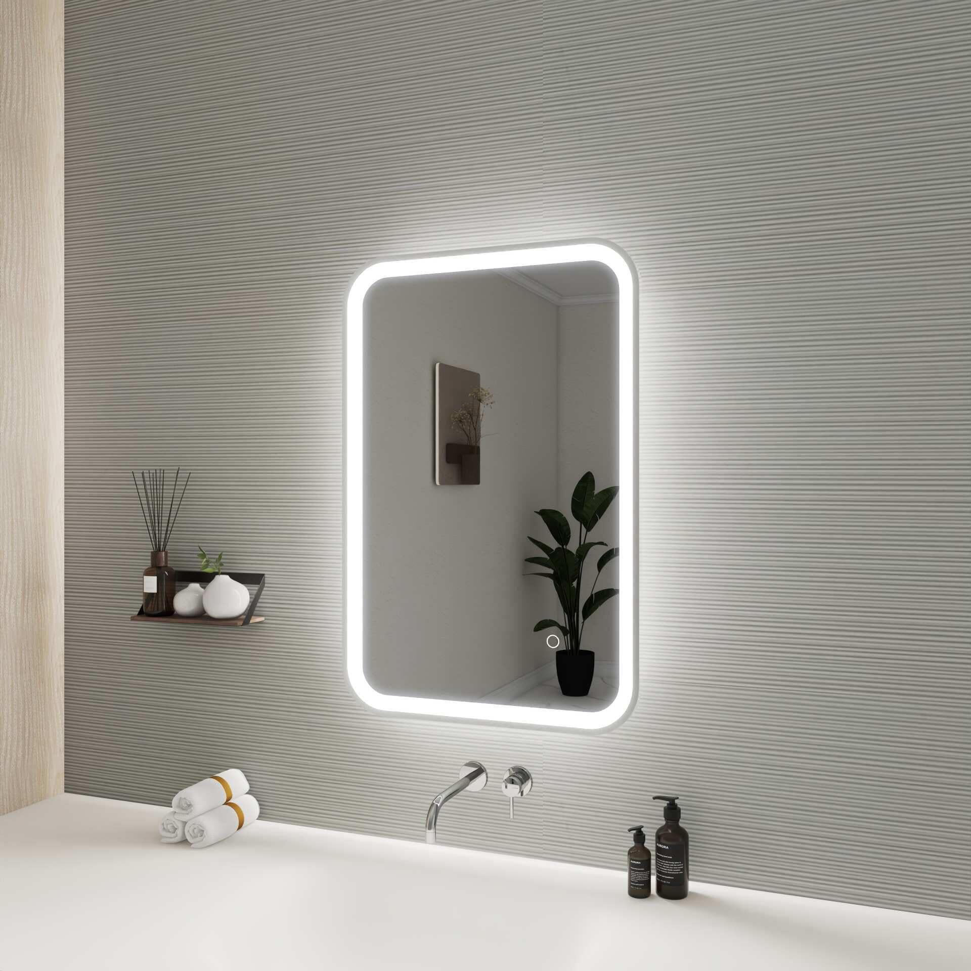 Harmoni 30 Inch Rectangular LED Lighted Mirror by Elegant Decor