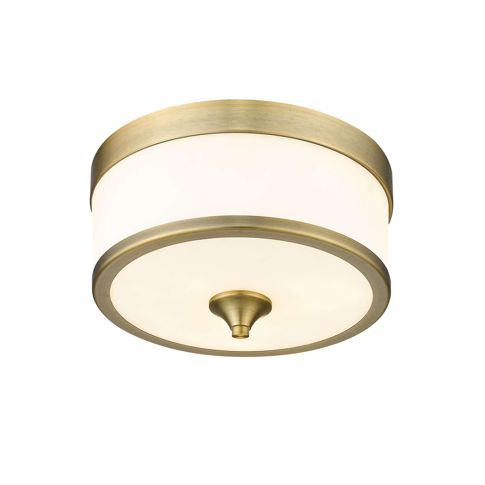 Shown in Heritage Brass finish and Glass shade