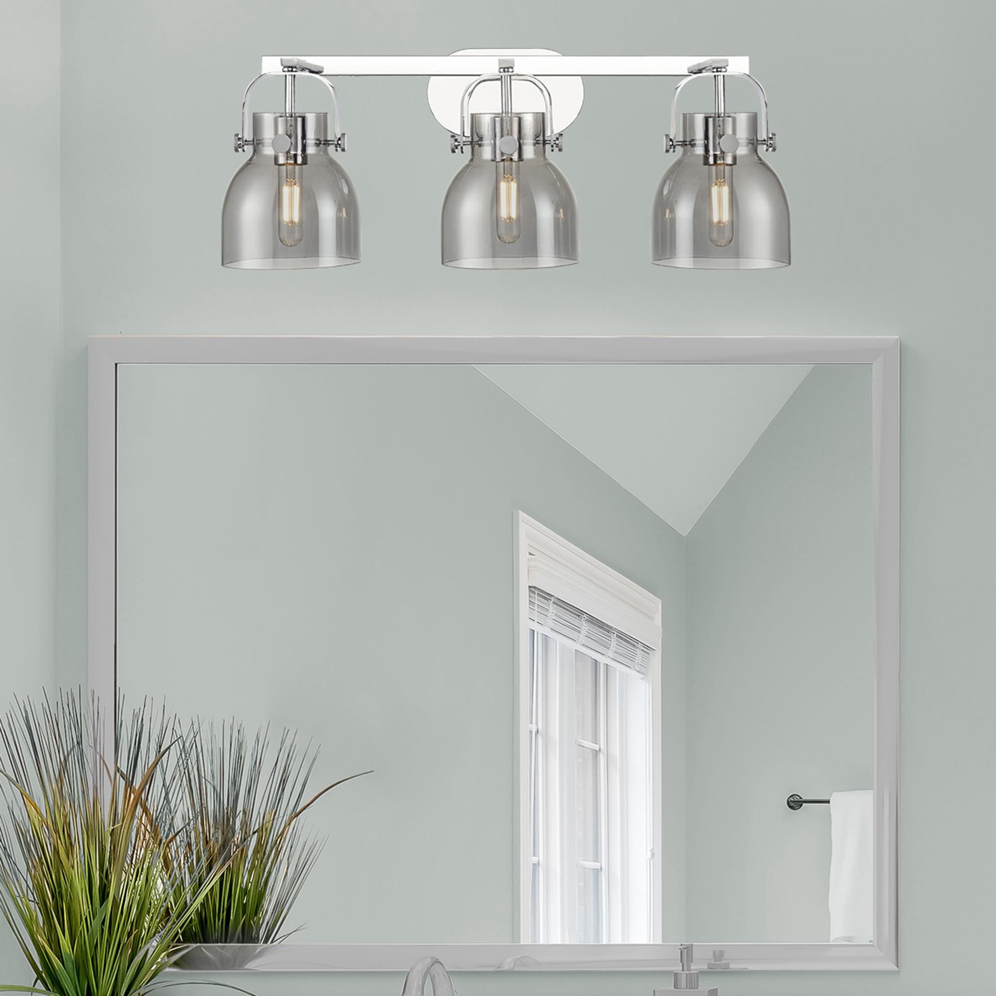 Shown in Polished Chrome finish and Plated Smoke glass