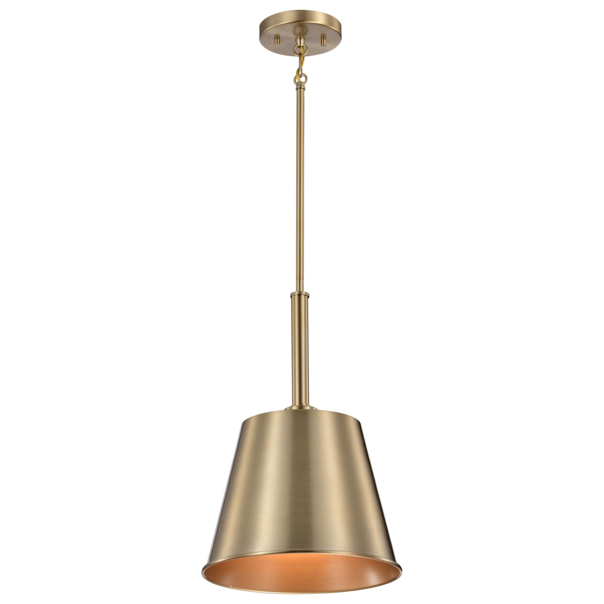 Shown in Burnished Brass and Gold finish and Burnished Brass shade