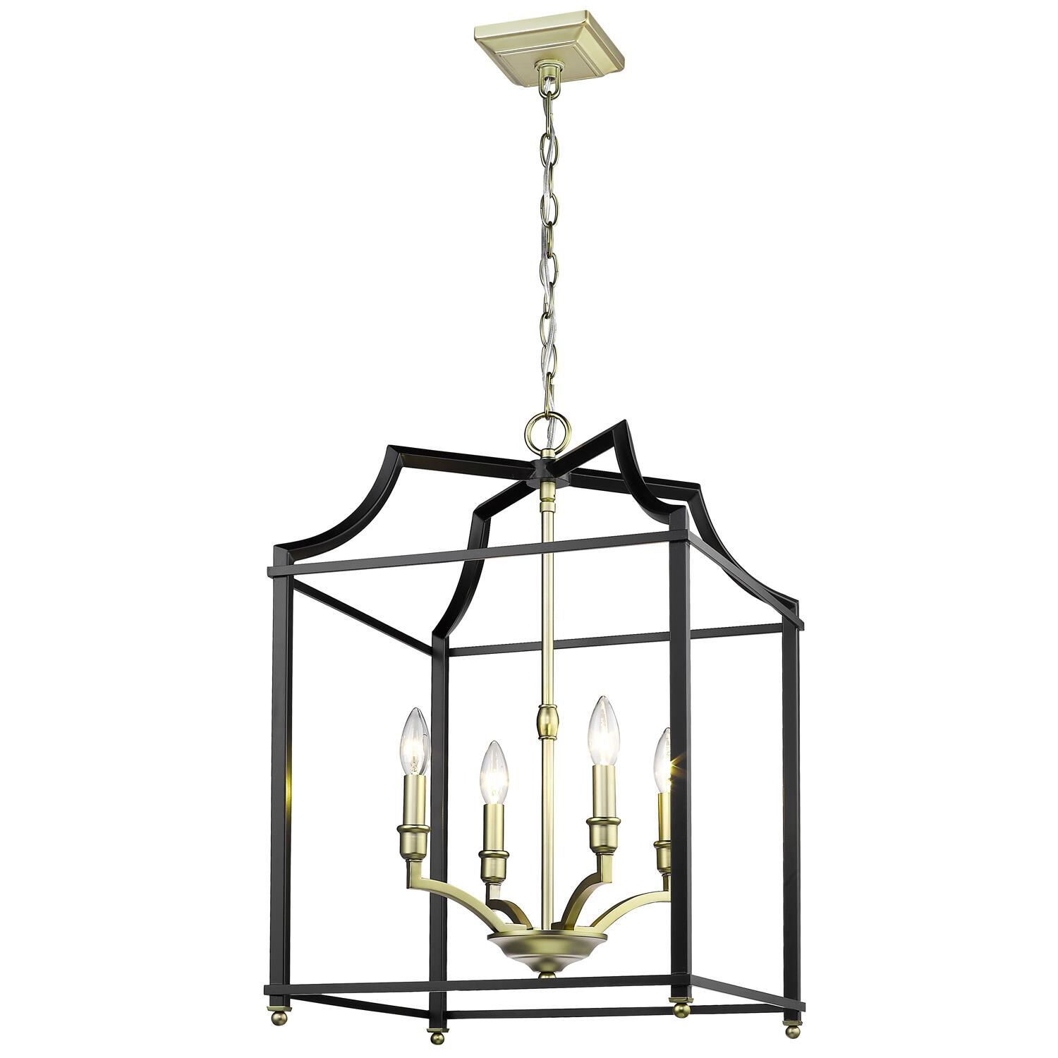 Shown in Satin Brass finish and Black shade