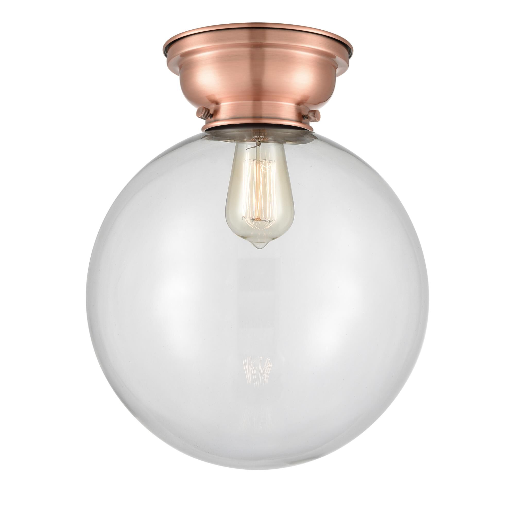 Shown in Antique Copper finish and Clear XX-Large Beacon glass