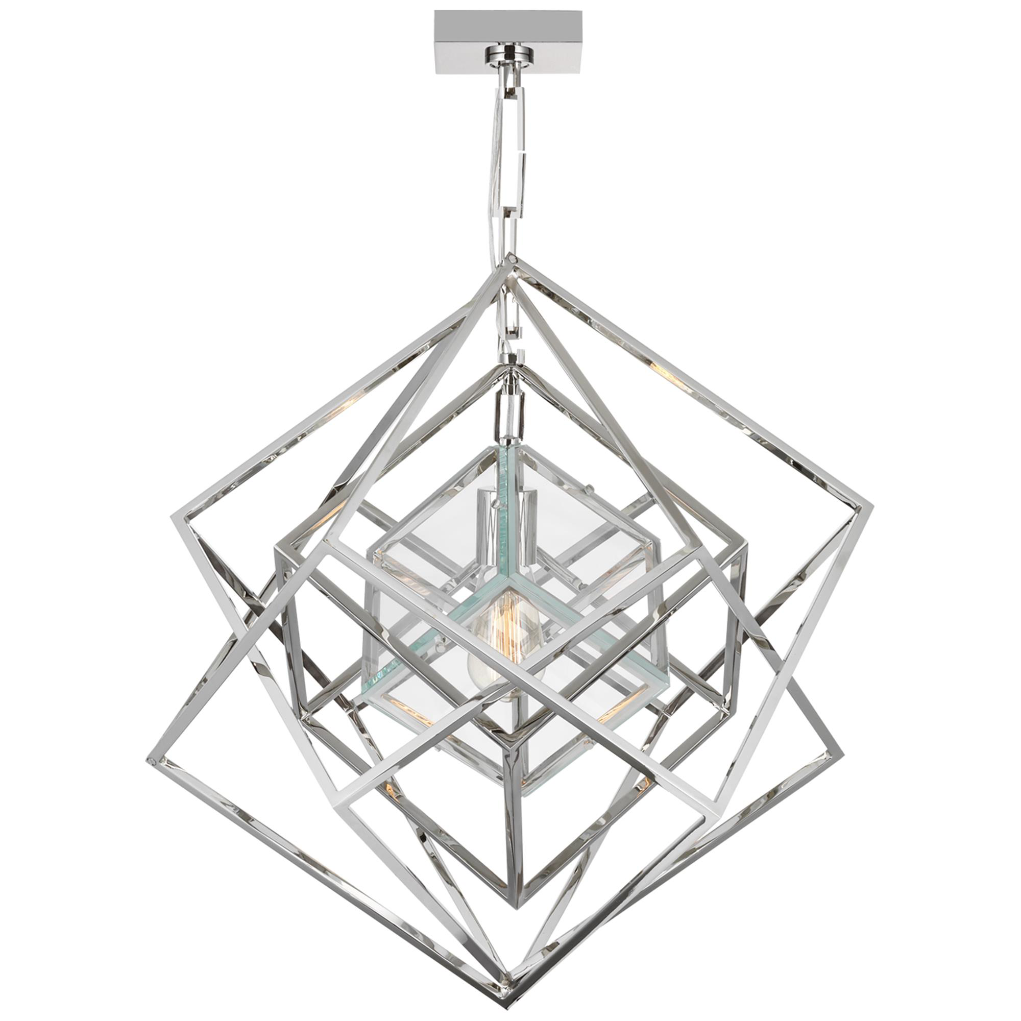 Shown in Polished Nickel finish and Clear glass