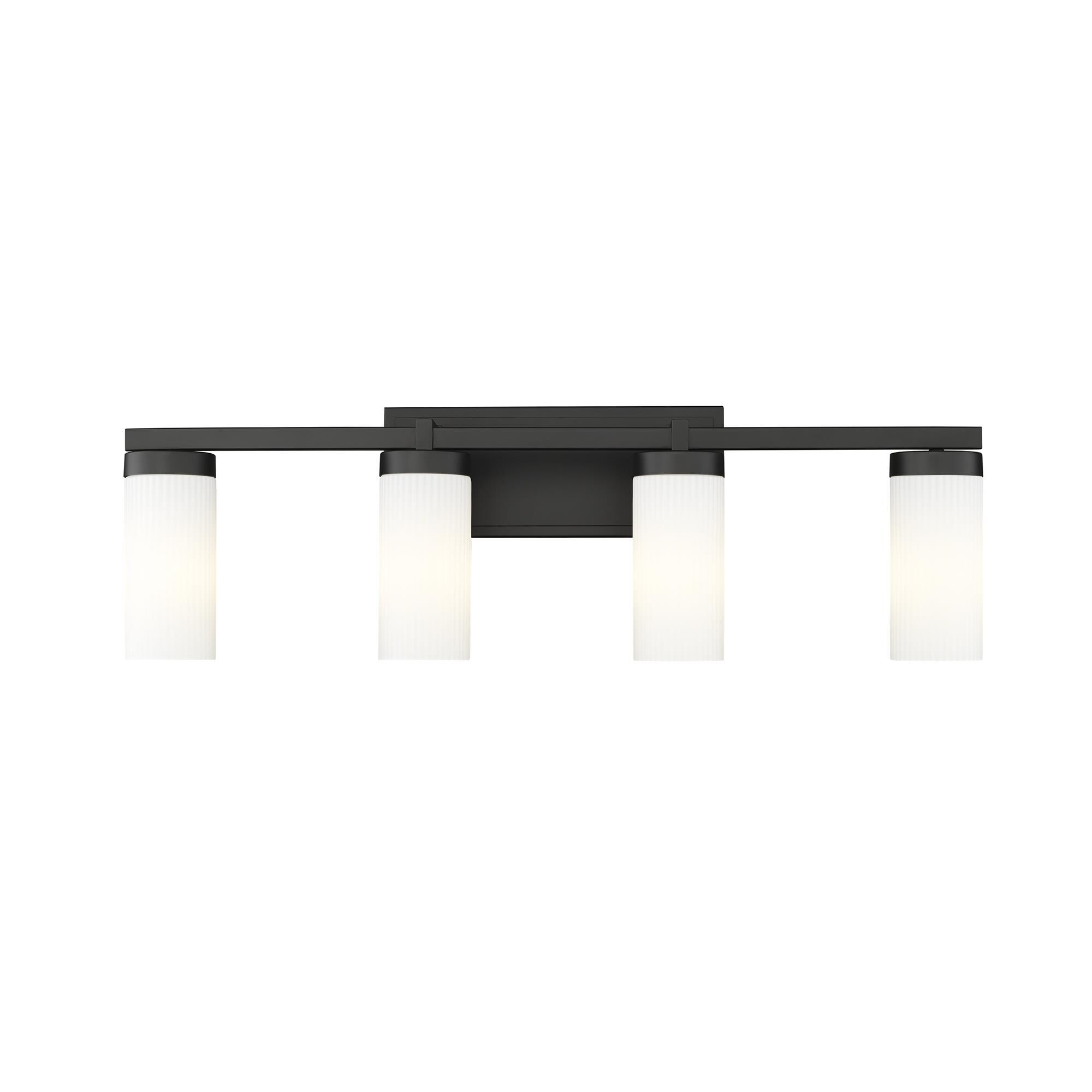 Shown in Matte Black finish and White glass and White shade