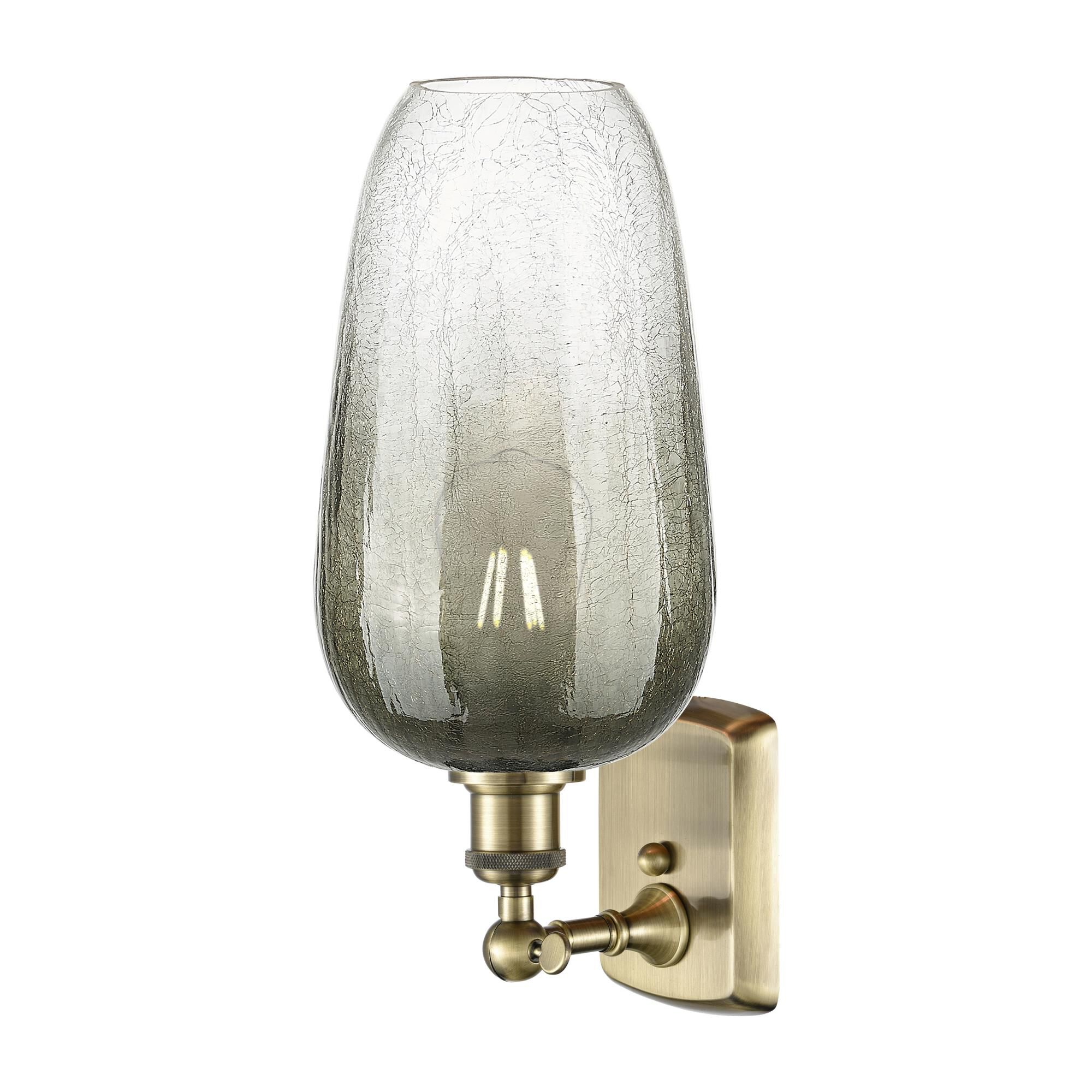 Shown in Antique Brass finish and Slate glass