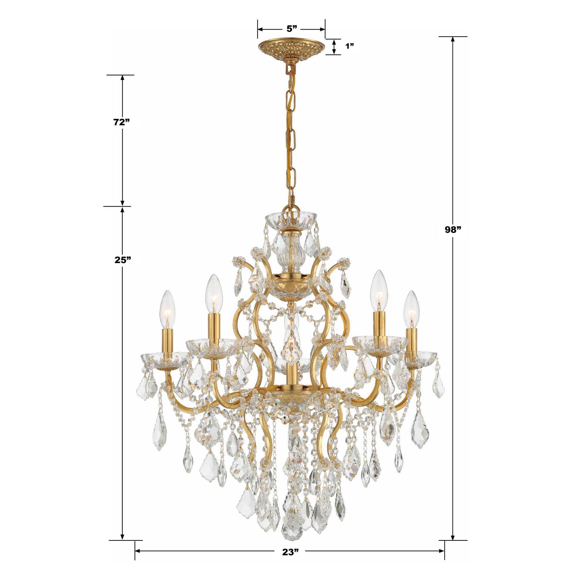 Shown in Antique Gold finish and Hand Cut Crystal crystal