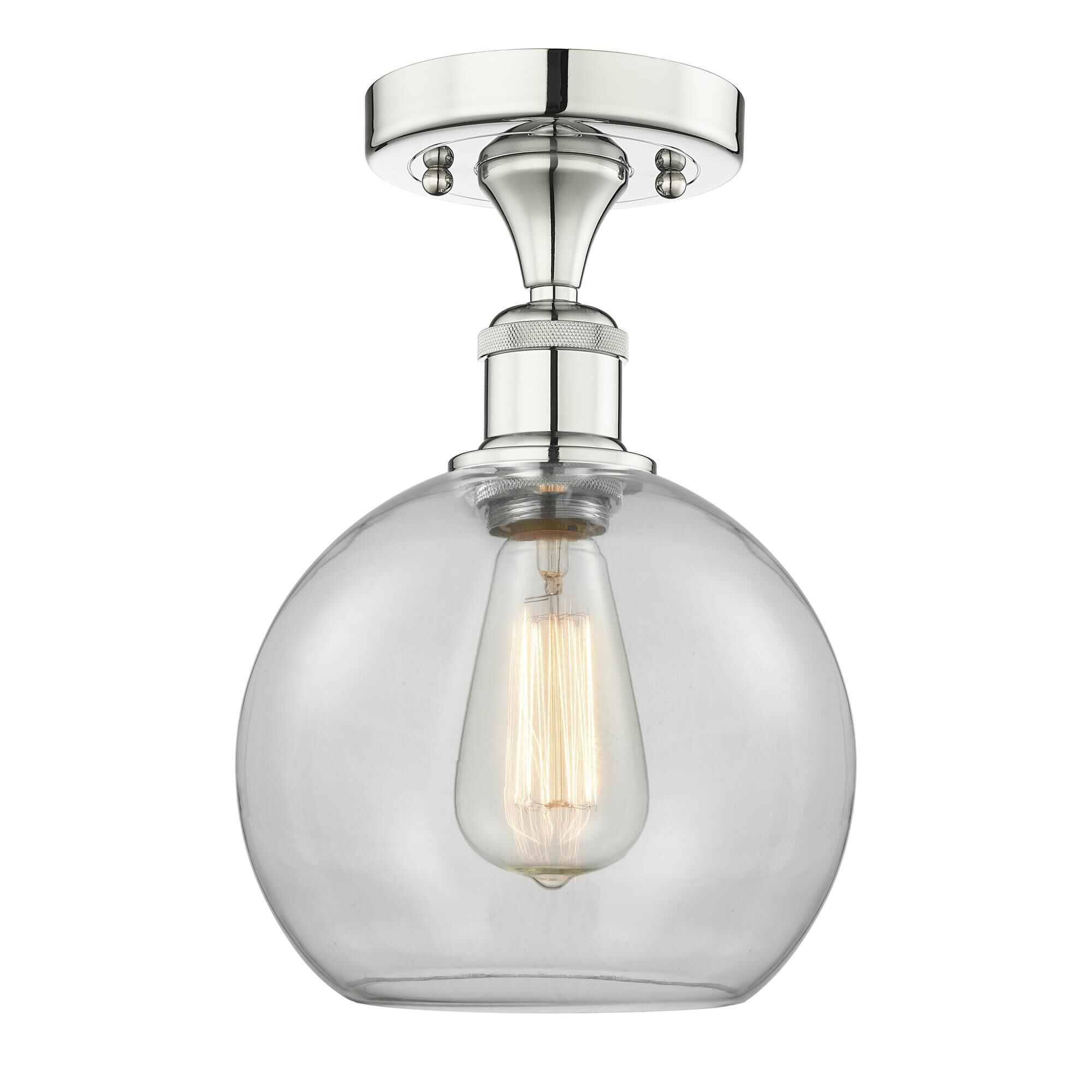 Shown in Polished Nickel finish and Clear glass