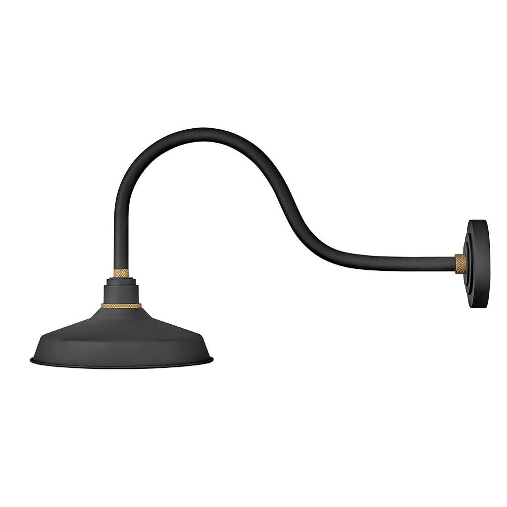 Shown in Textured Black finish and Brass accent