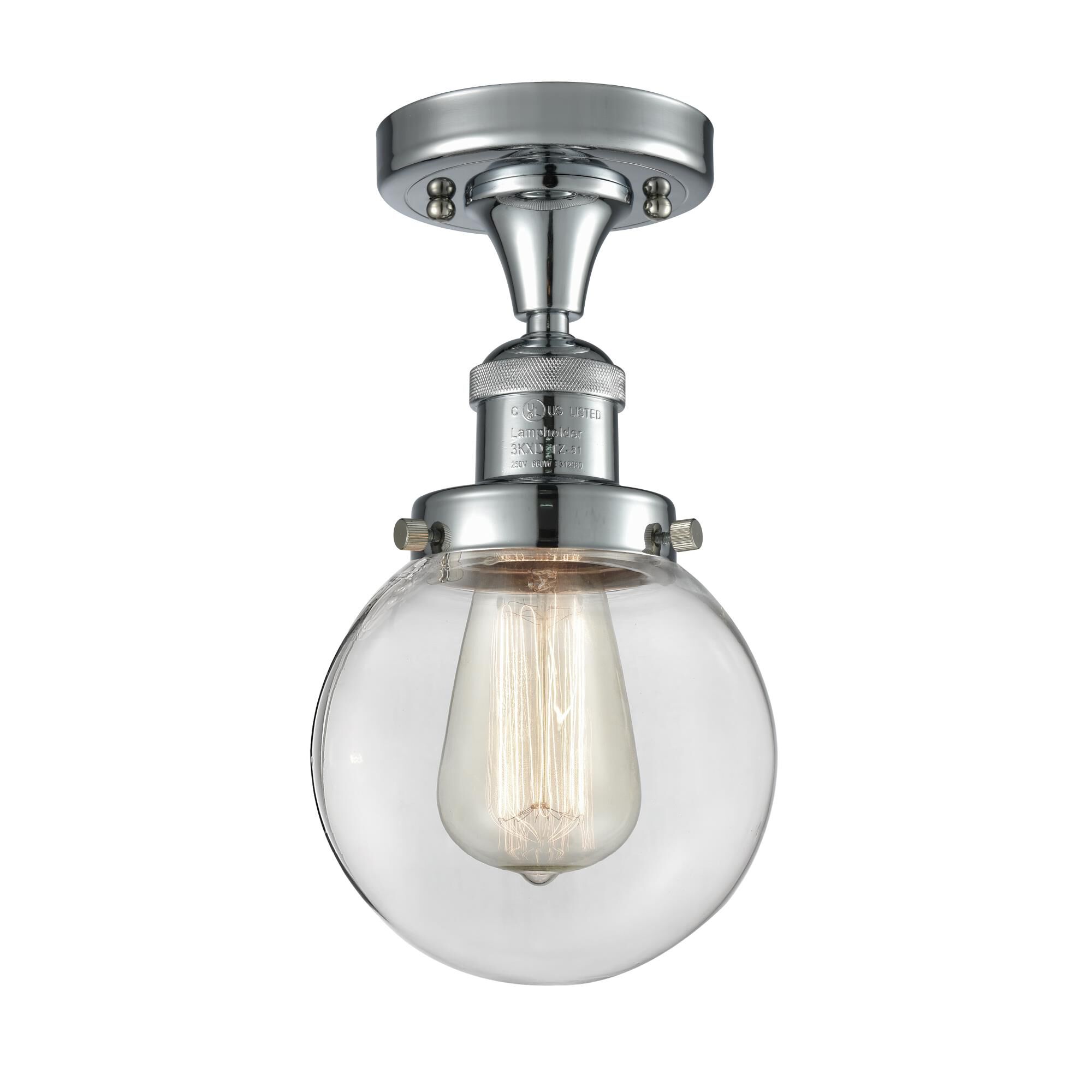 Shown in Polished Chrome finish and Clear glass