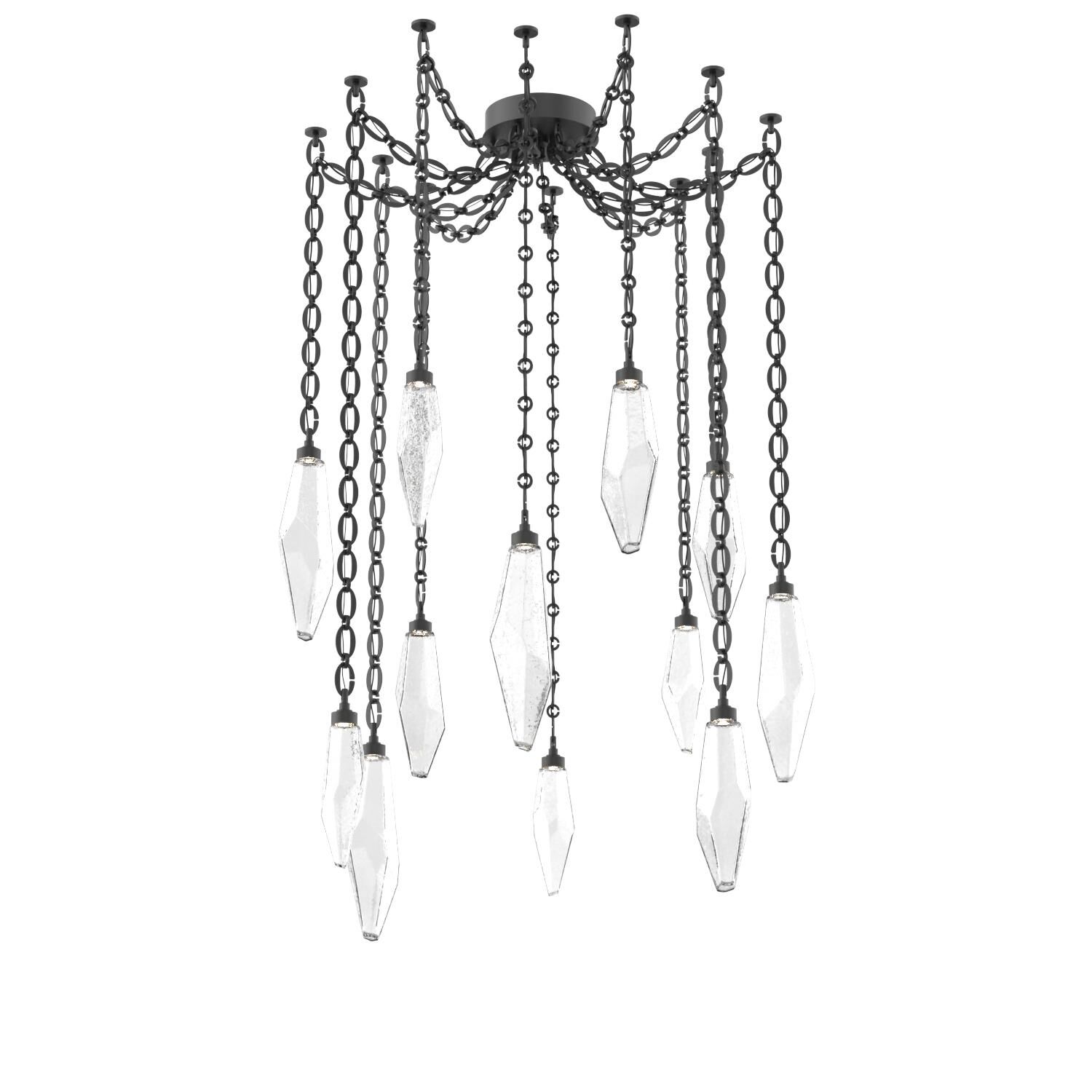 Levi Wilson Rock Crystal 14 Inch Multi Pendant Light by Hammerton Studio