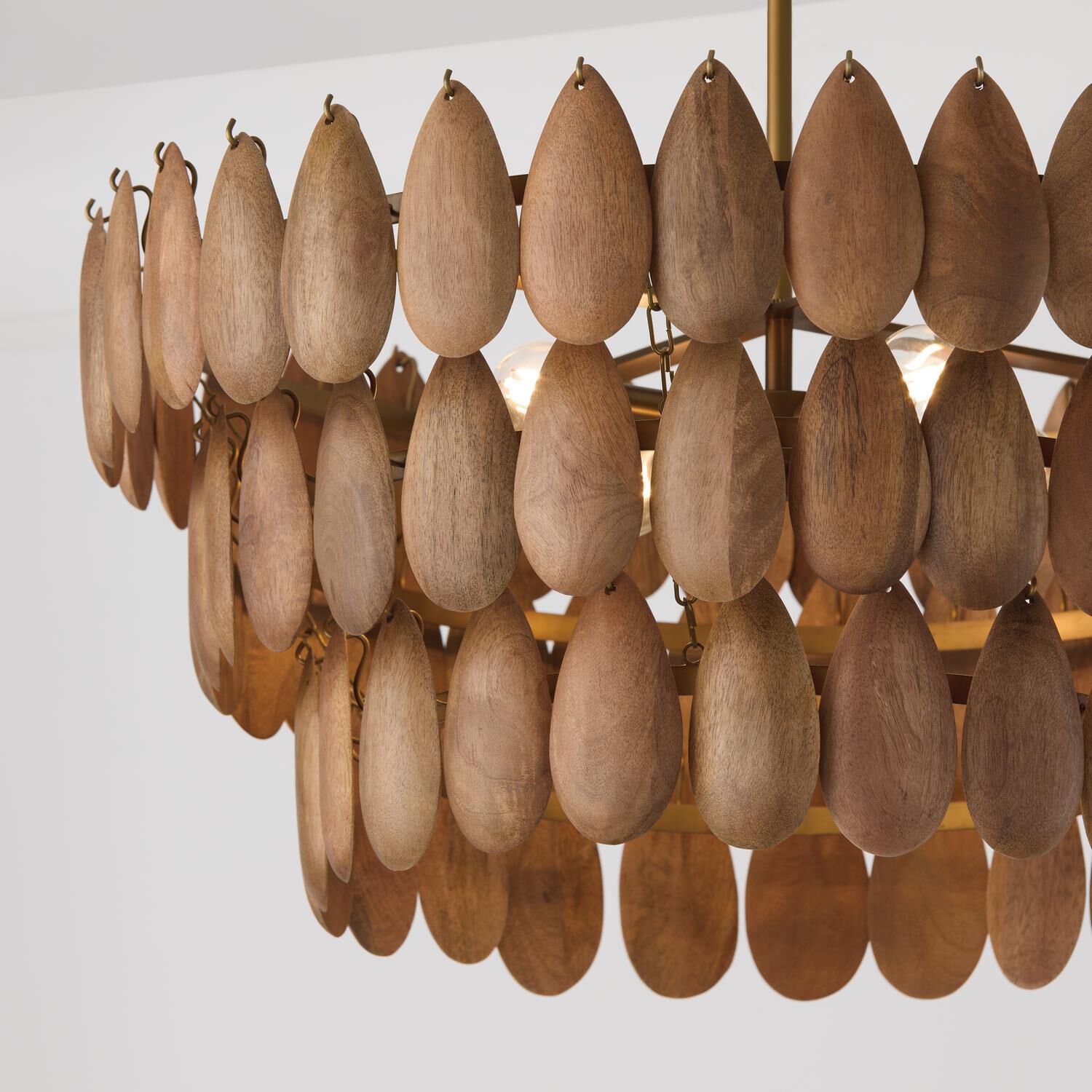 Shown in Light Wood And Patinaed Brass finish