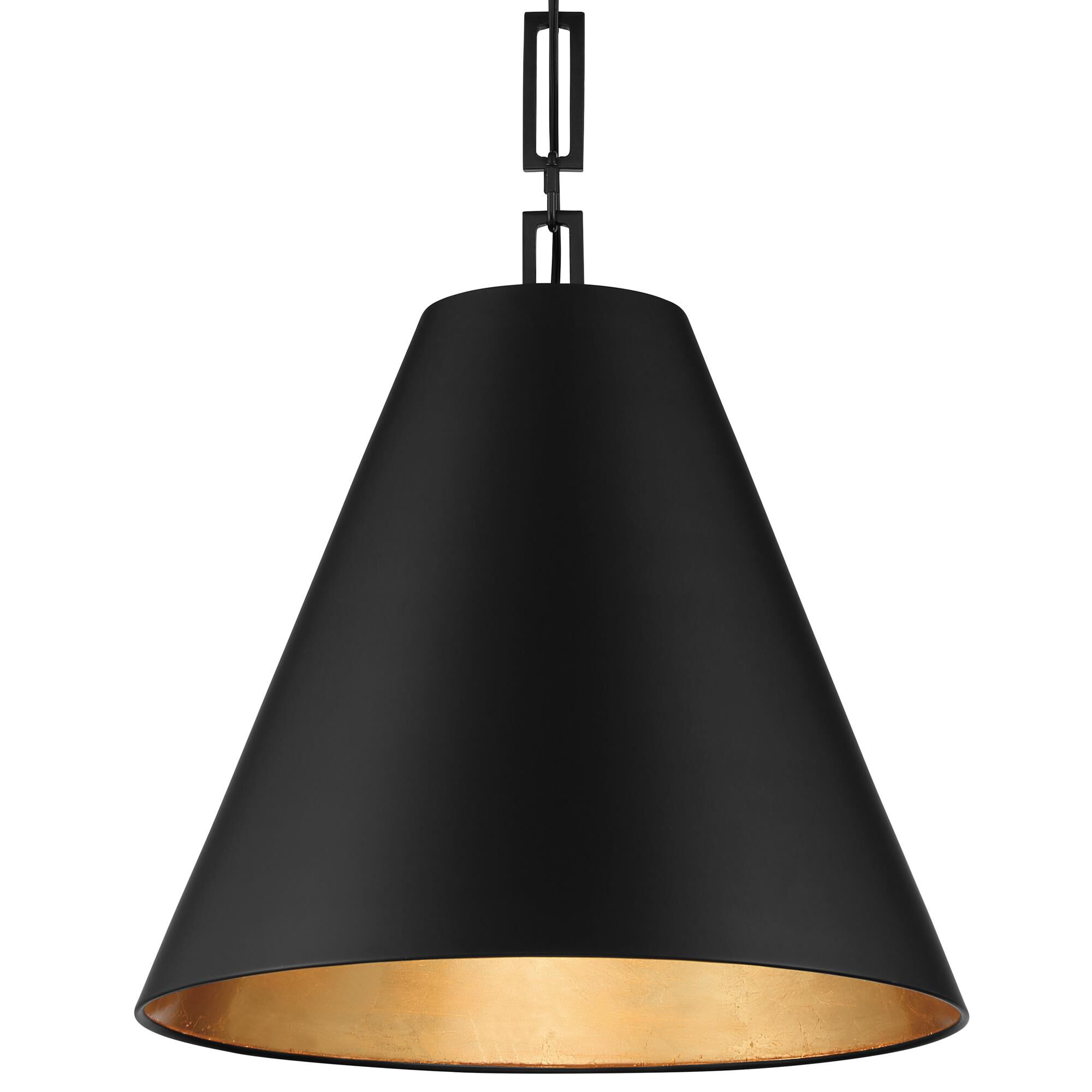 Shown in Matte Black + Antique Gold finish and Iron glass and Iron shade