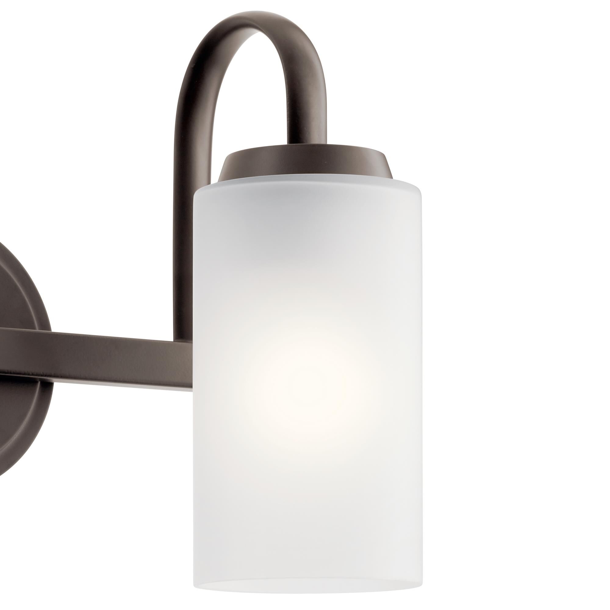 Shown in Olde Bronze finish and Satin Etched glass