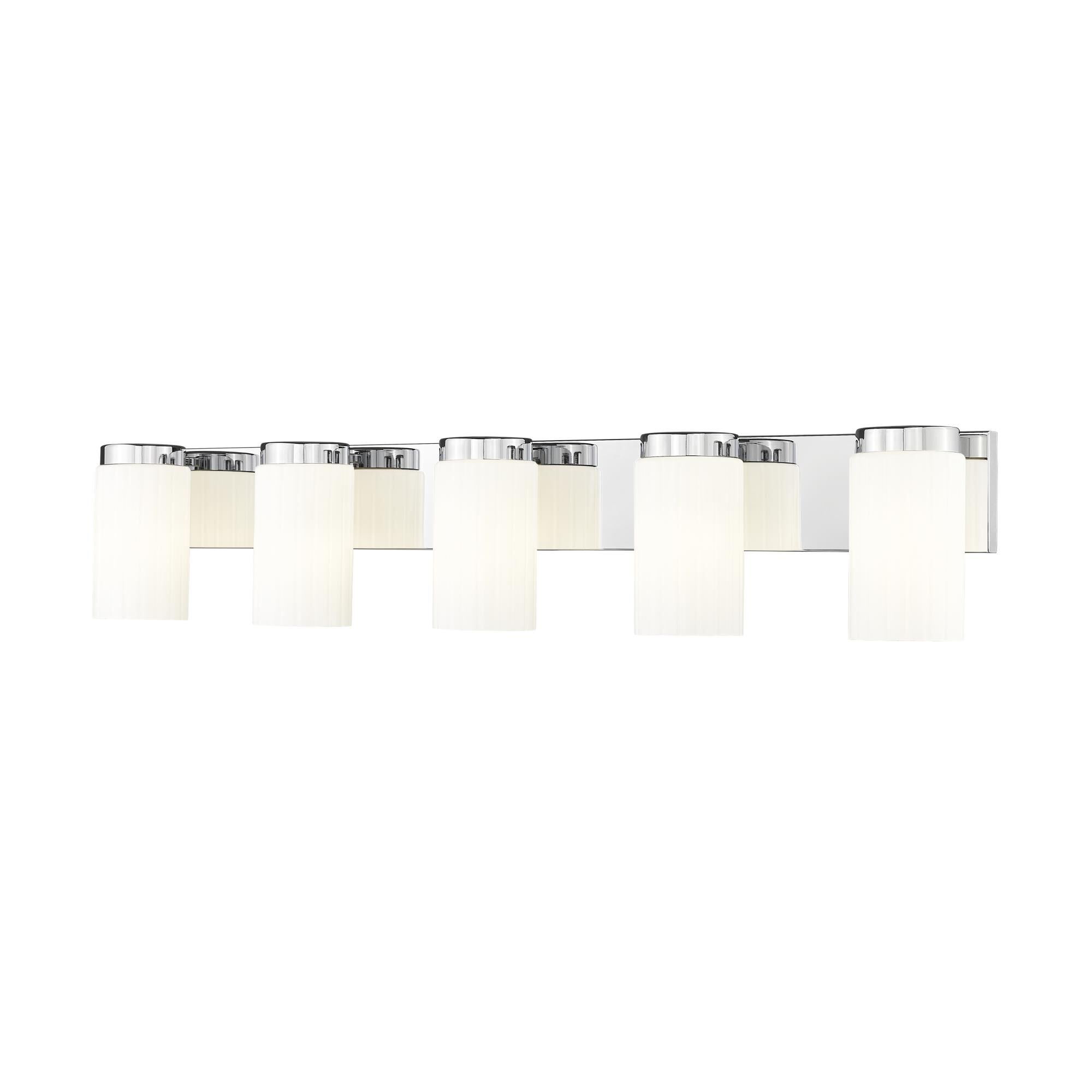 Shown in Chrome finish and Matte Opal glass and Matte Opal shade