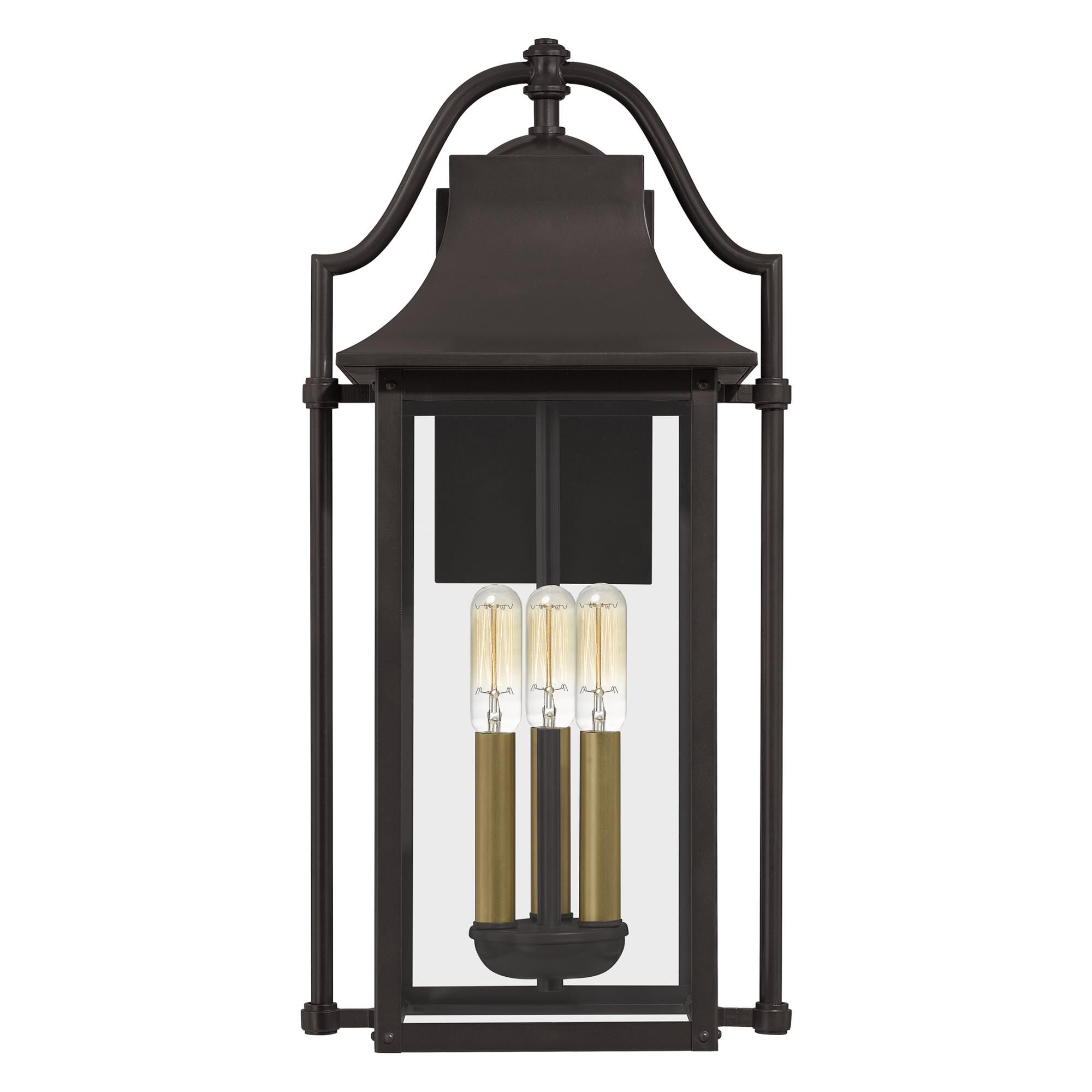 Shown in Western Bronze finish and Clear Glass shade