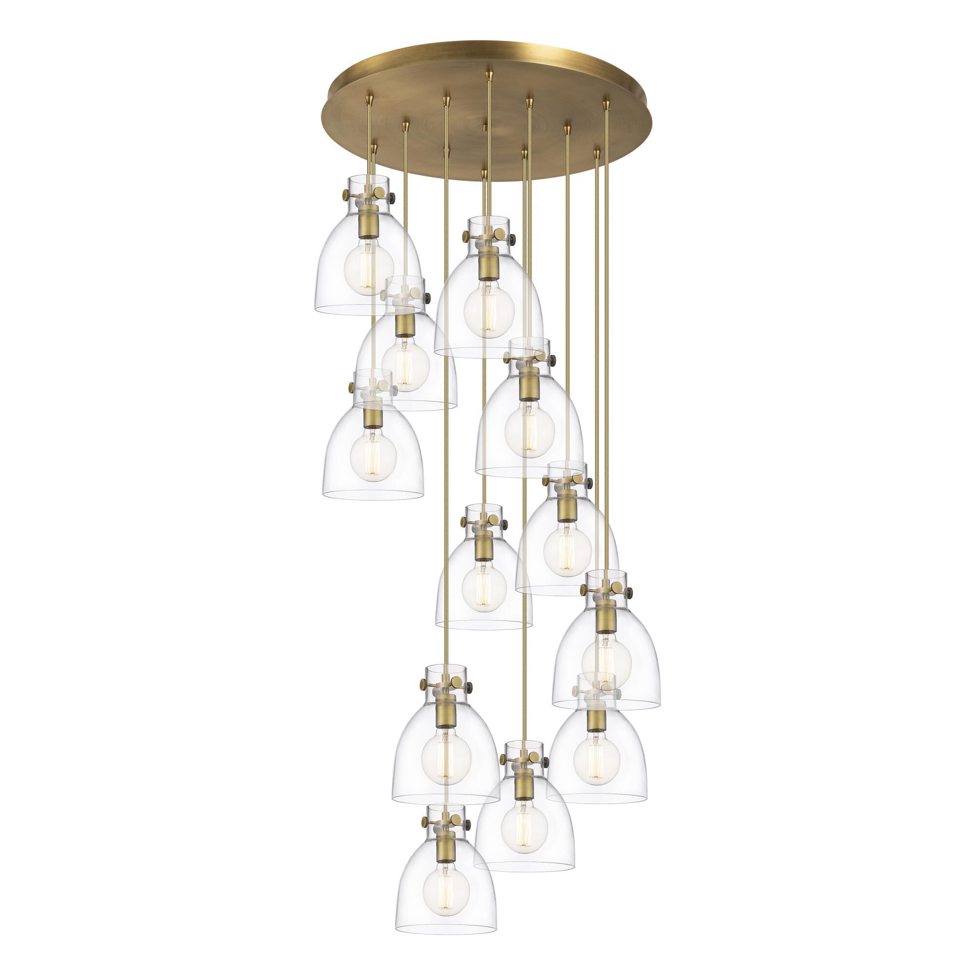 Shown in Brushed Brass finish and Clear glass and Clear Glass shade