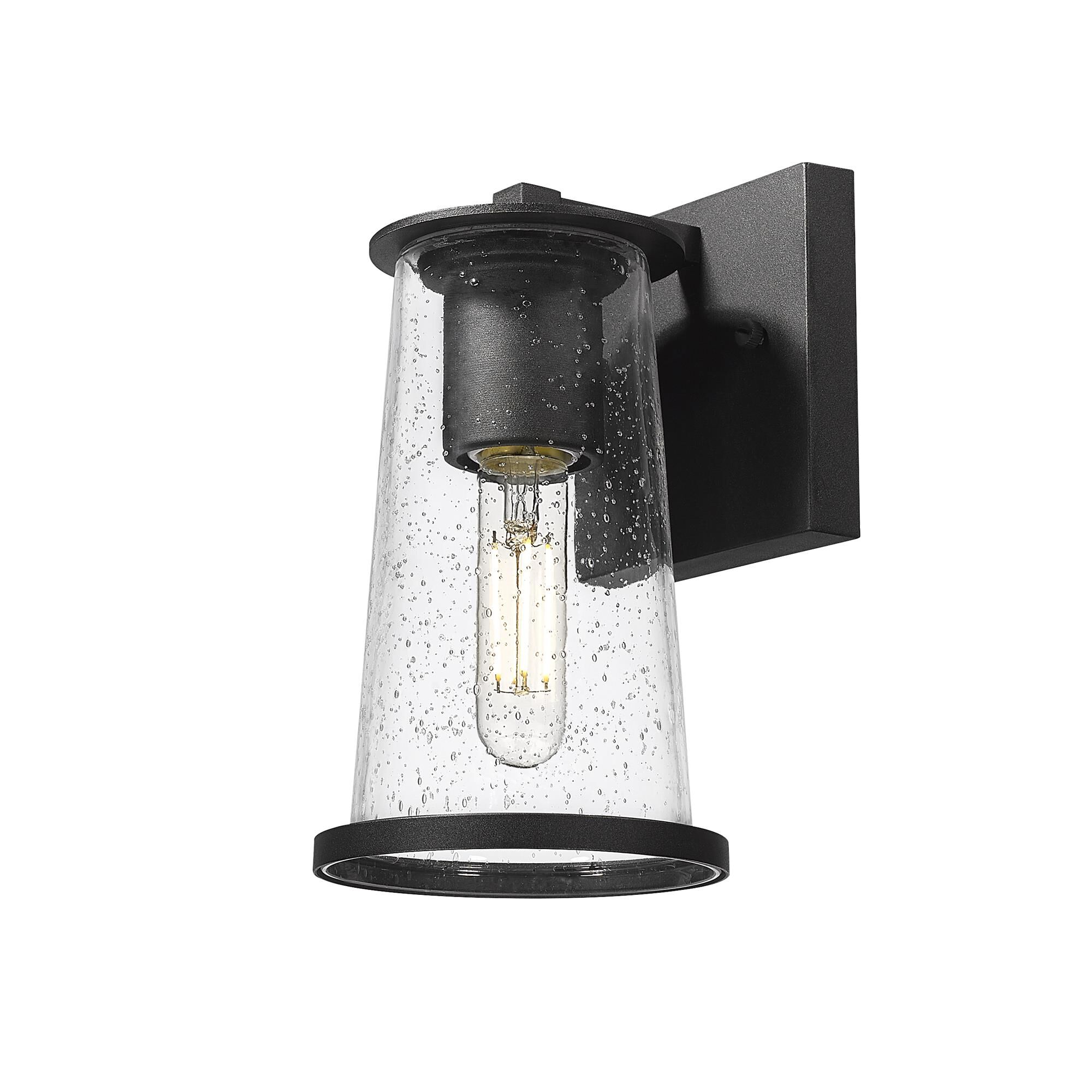 Shown in Sand Black finish and Clear Seedy glass and Clear Seedy shade