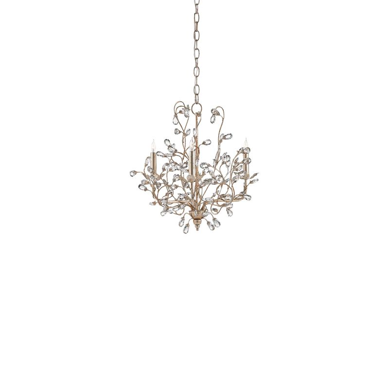Crystal Bud 18 Inch 3 Light Mini Chandelier by Currey and Company
