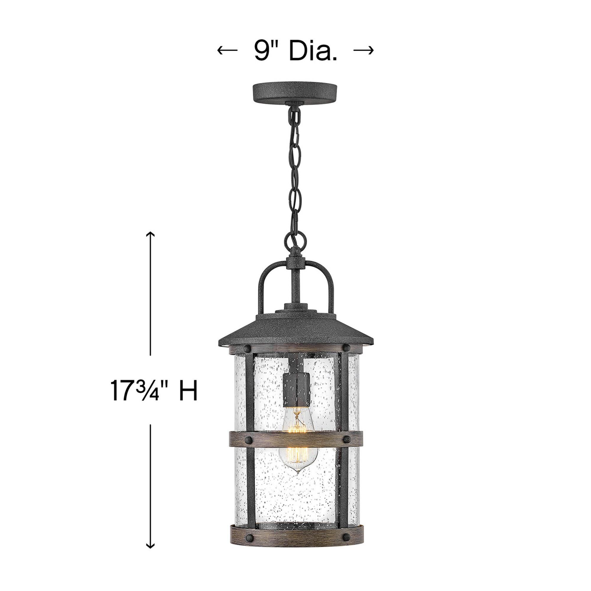 Shown in Aged Zinc with Driftwood Gray finish and Clear Seedy glass