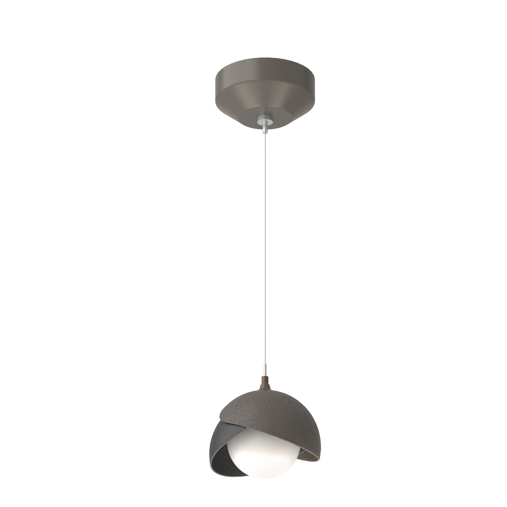 Shown in Dark Smoke finish and Opal glass and Black  accent