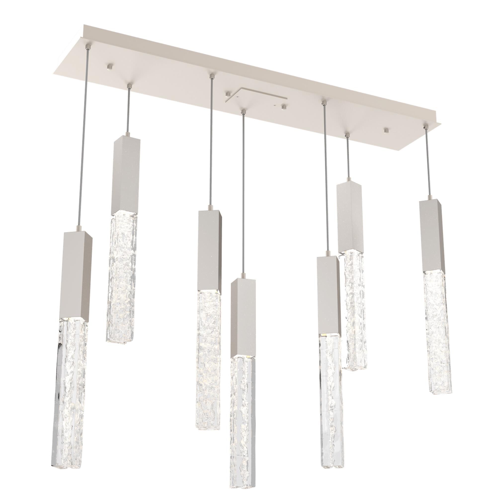 Shown in Metallic Beige Silver finish and Clear Cast glass