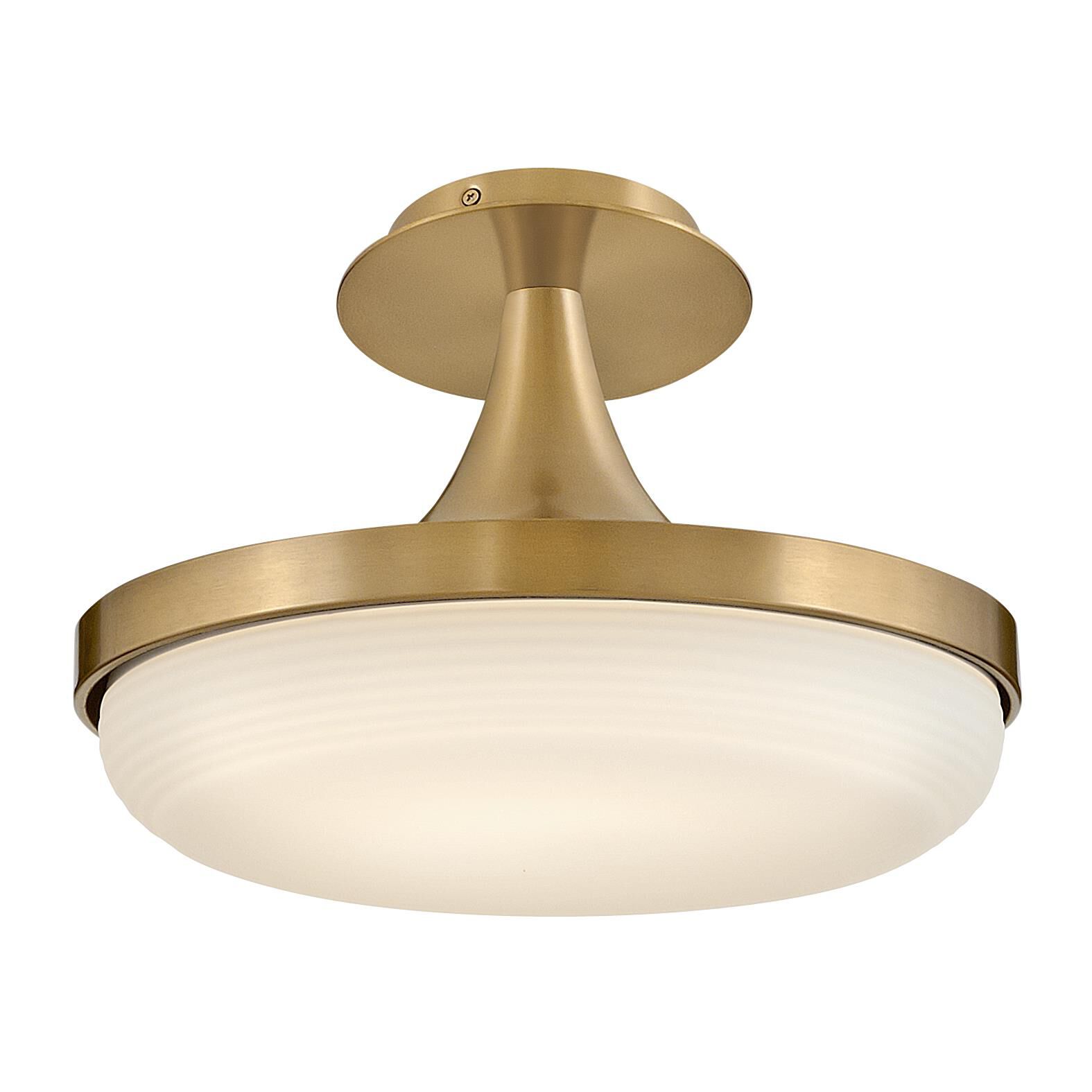 Shown in Lacquered Brass finish and Cased Opal glass