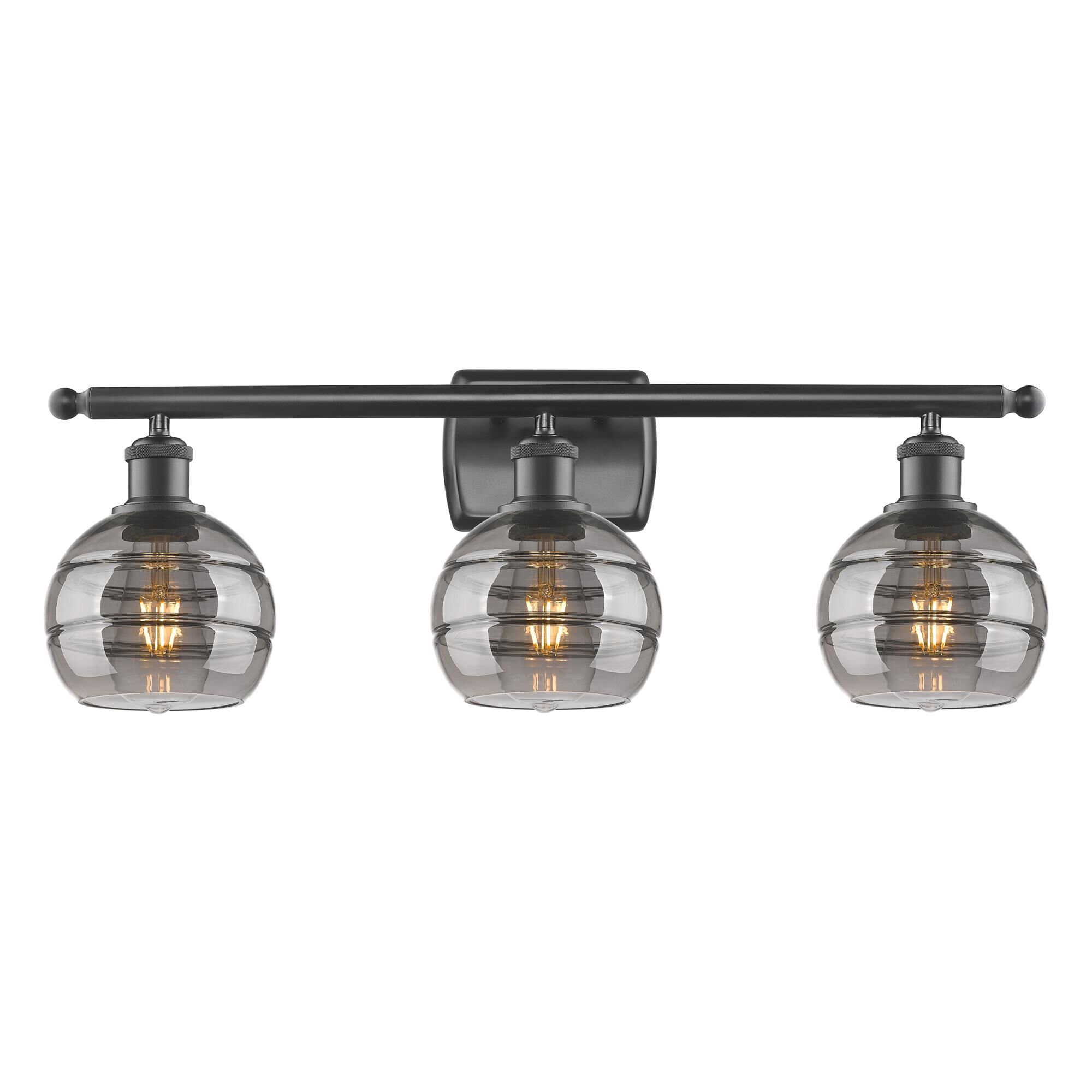 Shown in Oil Rubbed Bronze finish and Light Smoke glass